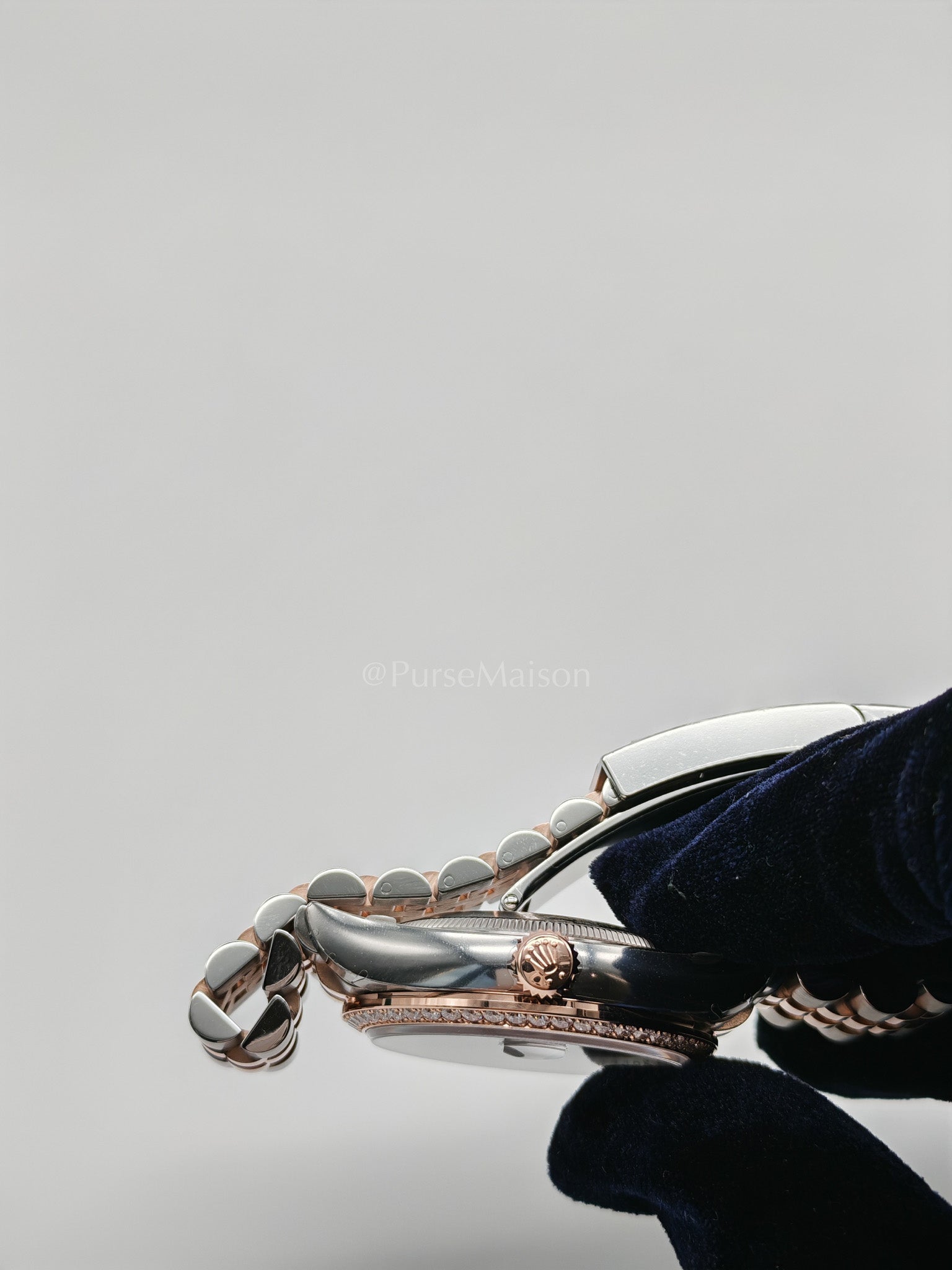 Wimbledon 36mm Oyster Perpetual Datejust Everose gold and Diamond Bezel Jubilee Stainless Steel Strap Year 2025 (Reference Number: 126281RBR) | Purse Maison Luxury Bags Shop