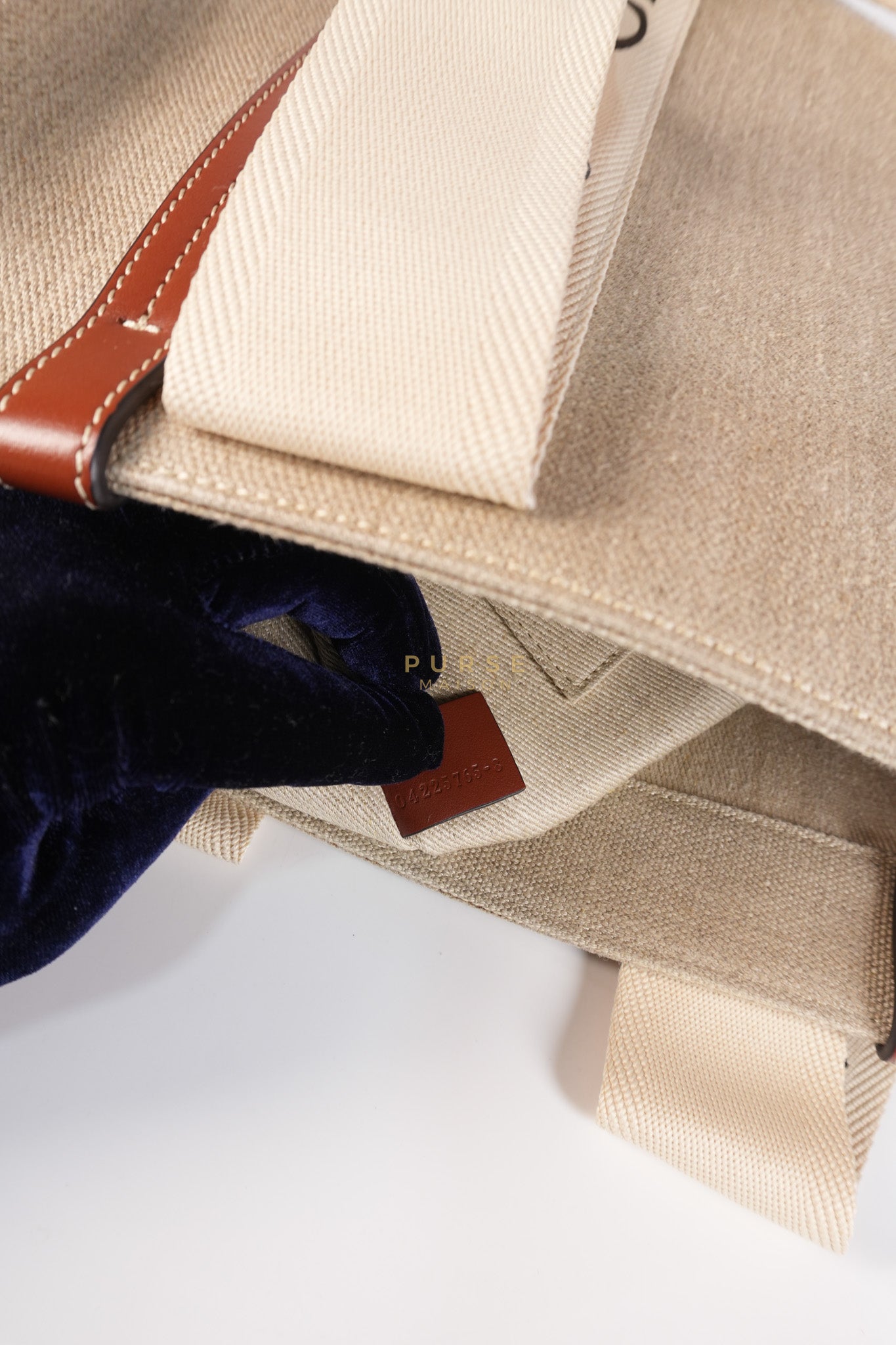 Woody Canvas & Calf Leather Tote Bag Medium | Purse Maison Luxury Bags Shop