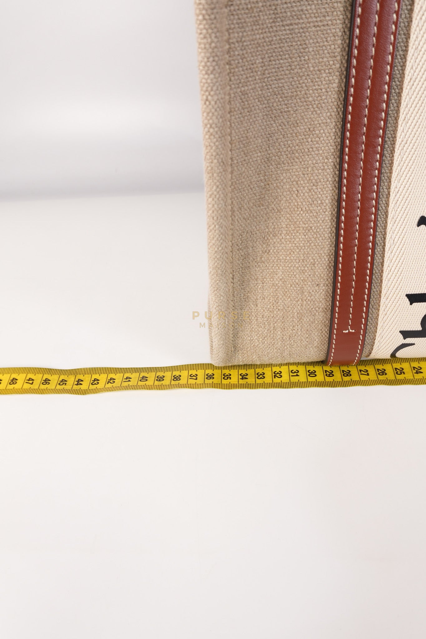 Woody Canvas & Calf Leather Tote Bag Medium | Purse Maison Luxury Bags Shop