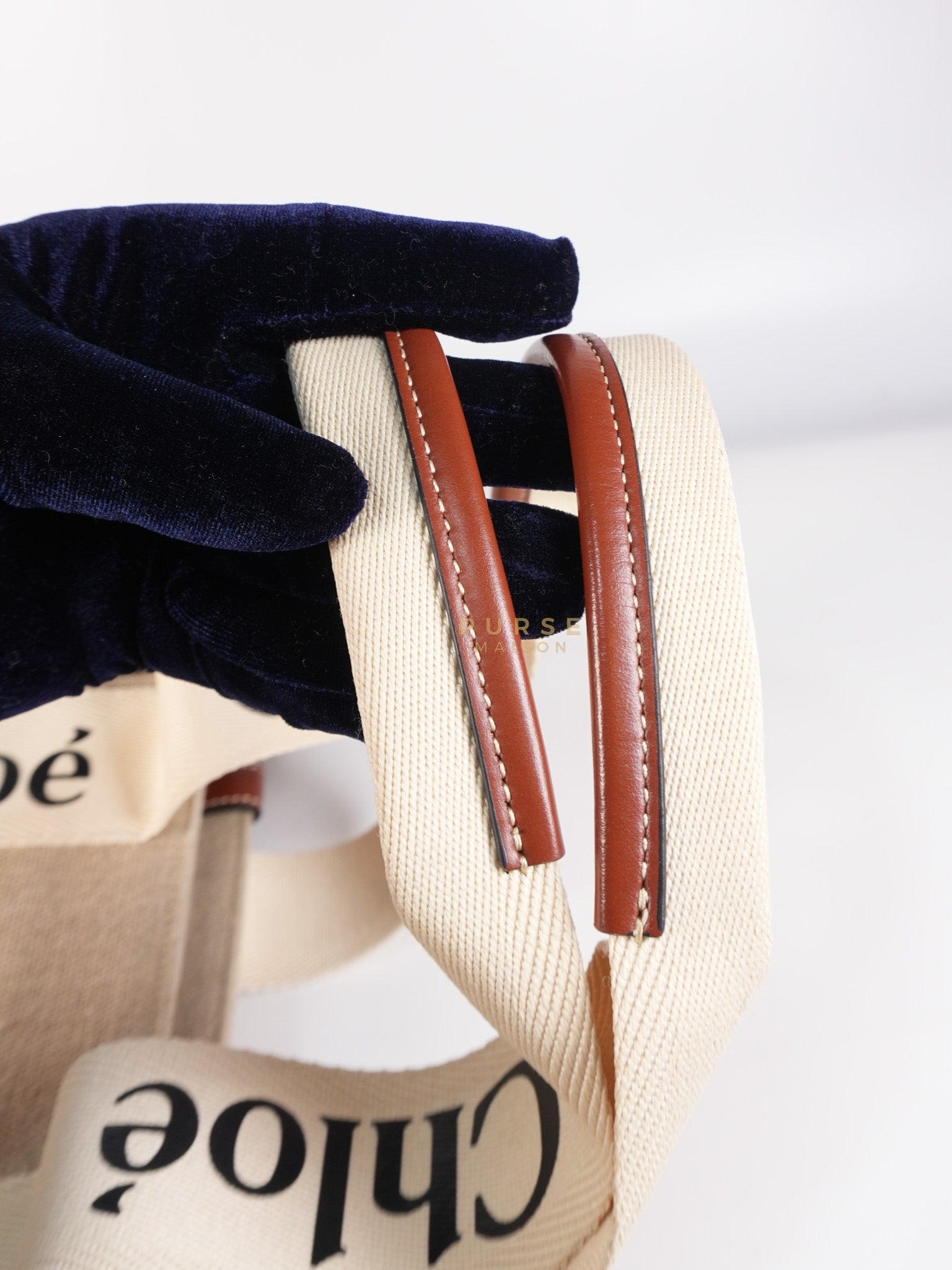 Woody Canvas & Calf Leather Tote Bag Medium | Purse Maison Luxury Bags Shop