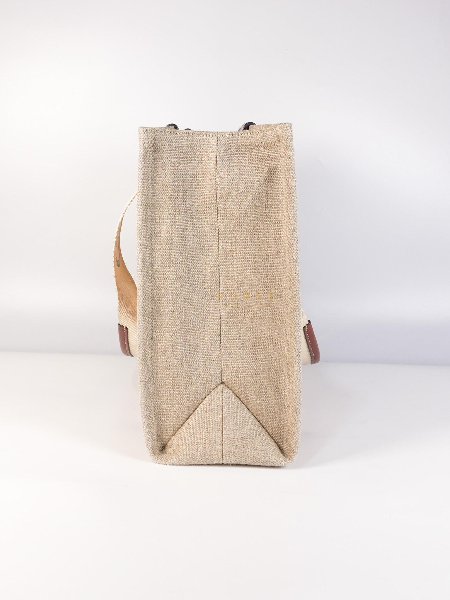 Woody Canvas & Calf Leather Tote Bag Medium | Purse Maison Luxury Bags Shop