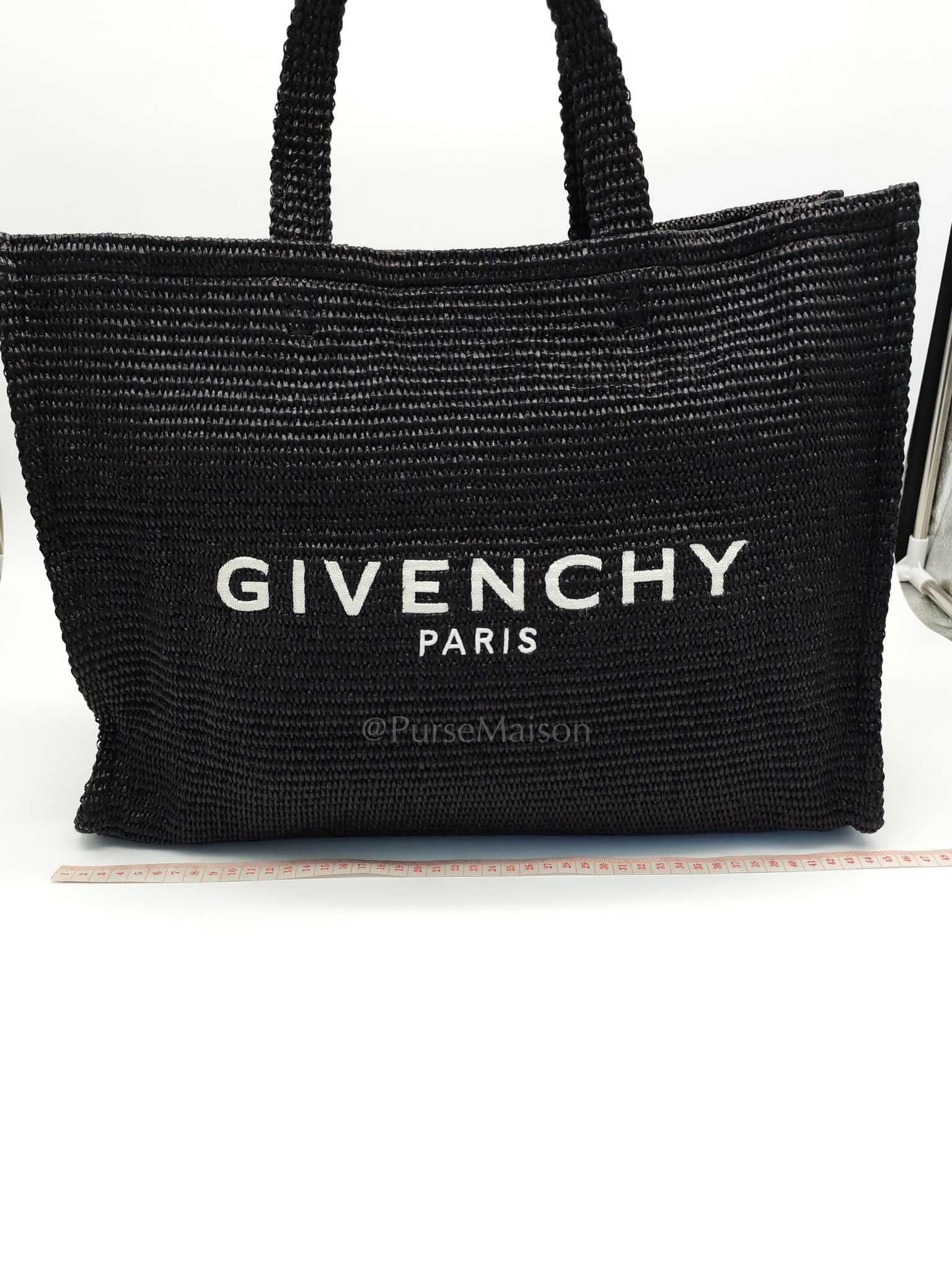 Woven Soft Raffia Medium Black Beach Tote Bag | Purse Maison Luxury Bags Shop