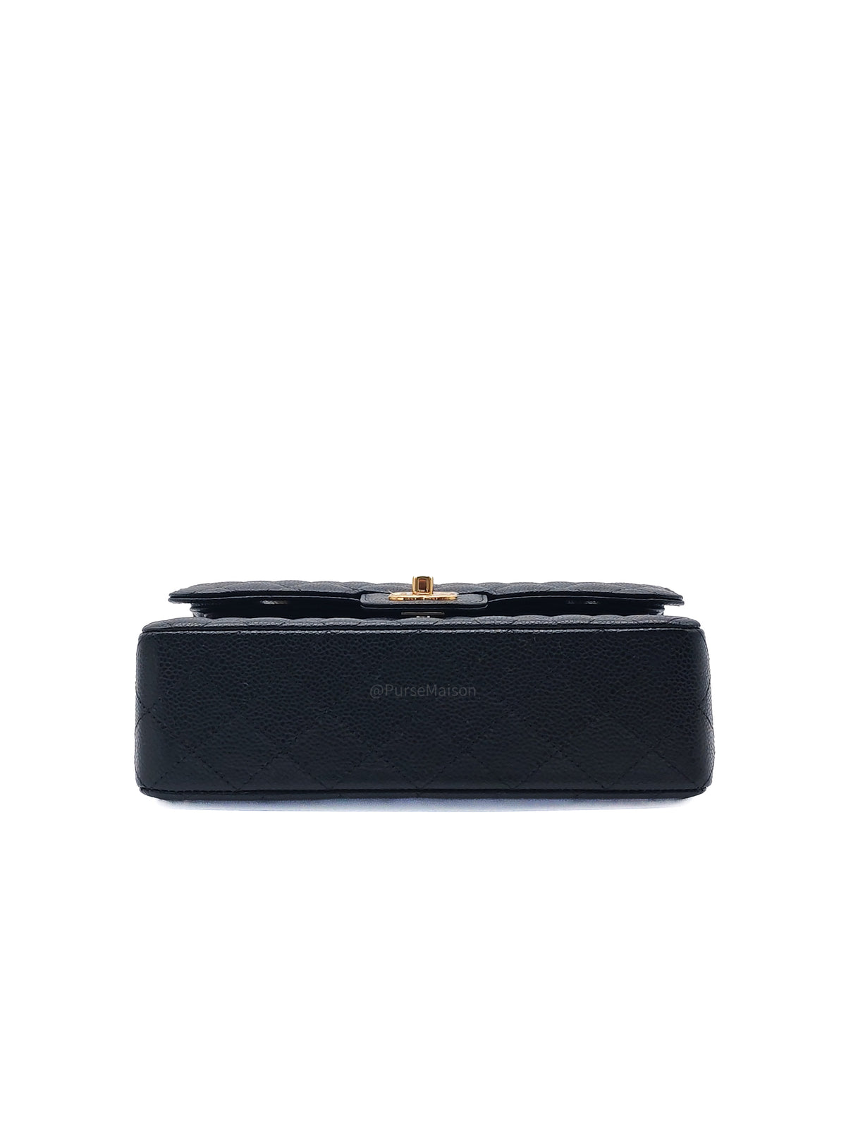 Chanel Classic Double Flap Bag Small in Black Caviar Leather Gold Hardware Microchip CX****KJ
