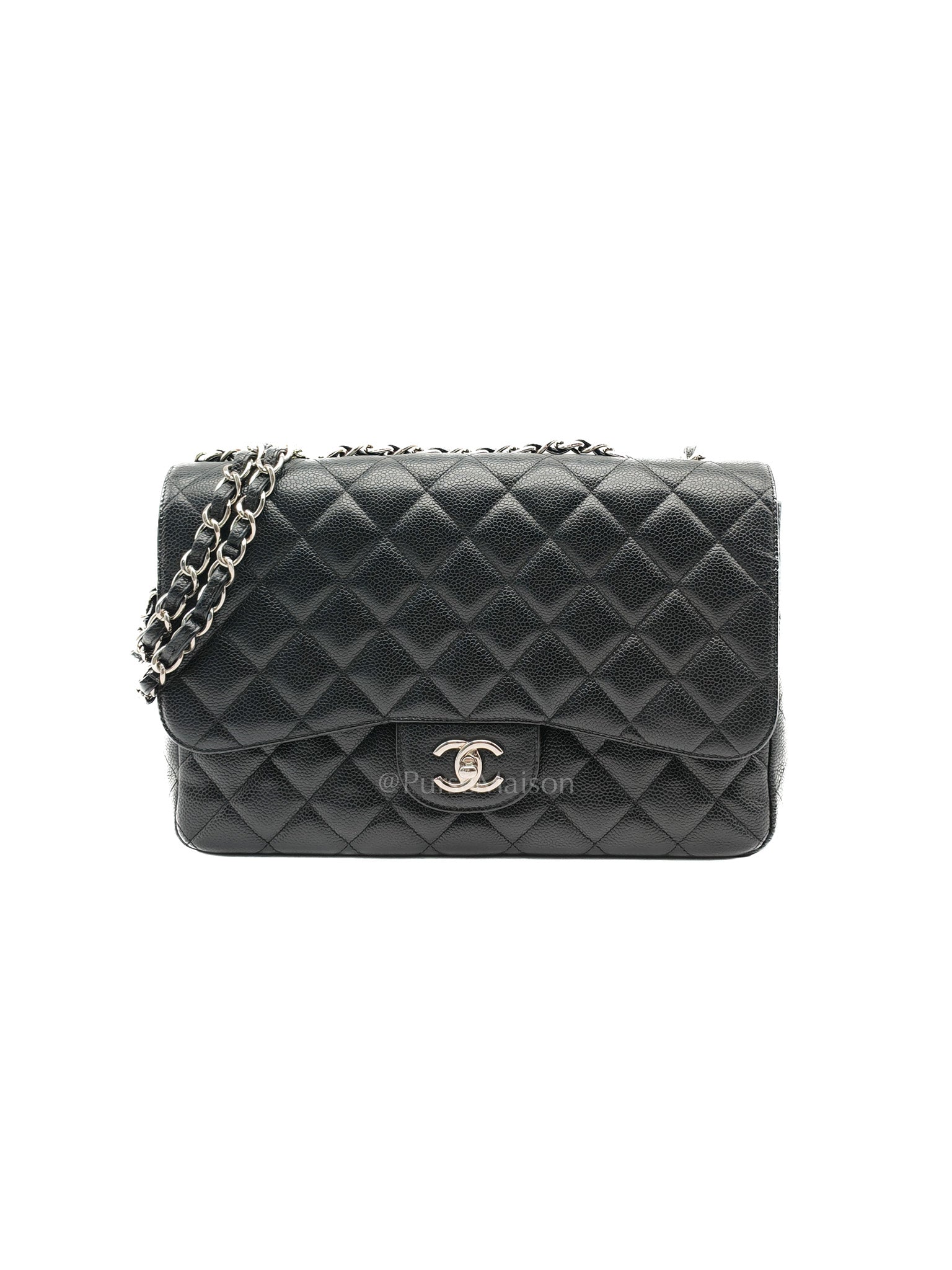 Classic Single Flap Jumbo in Black Caviar Leather Silver Hardware (Series 13)