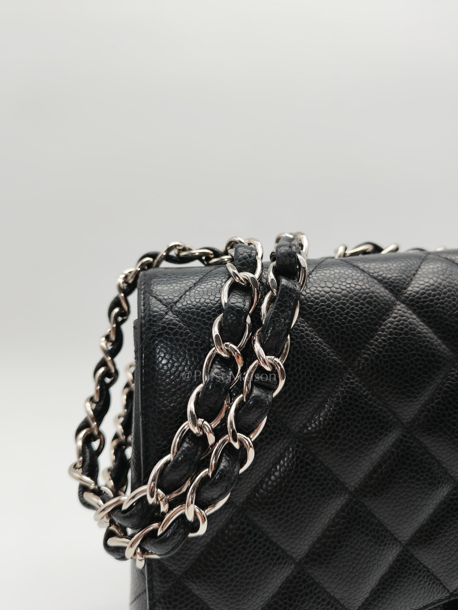 Classic Single Flap Jumbo in Black Caviar Leather Silver Hardware (Series 13)