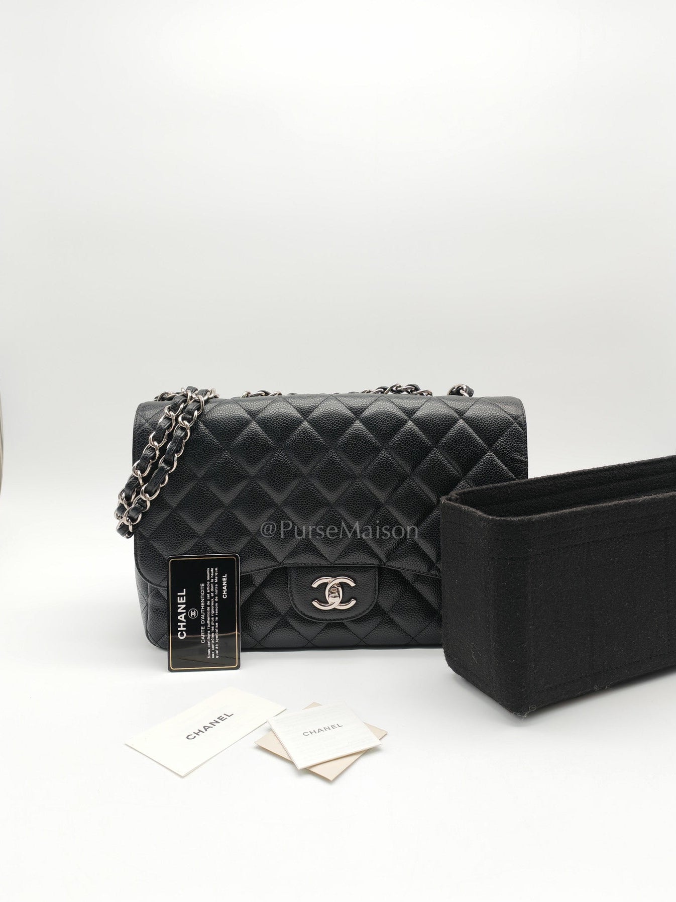 Classic Single Flap Jumbo in Black Caviar Leather Silver Hardware (Series 13)