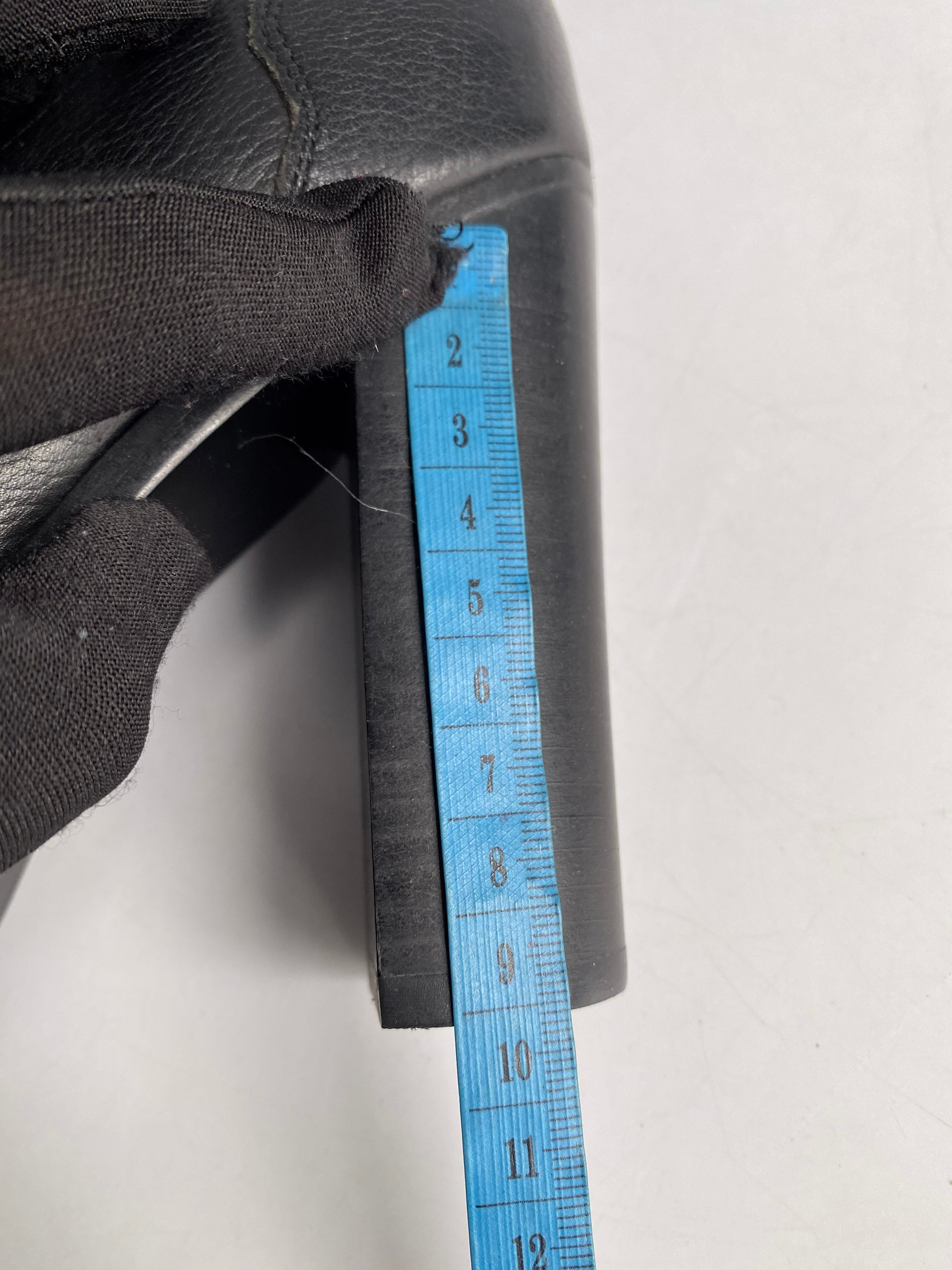 YSL Black Leather Knee-Length Boots with Heels Size 38 EUR | Purse Maison Luxury Bags Shop