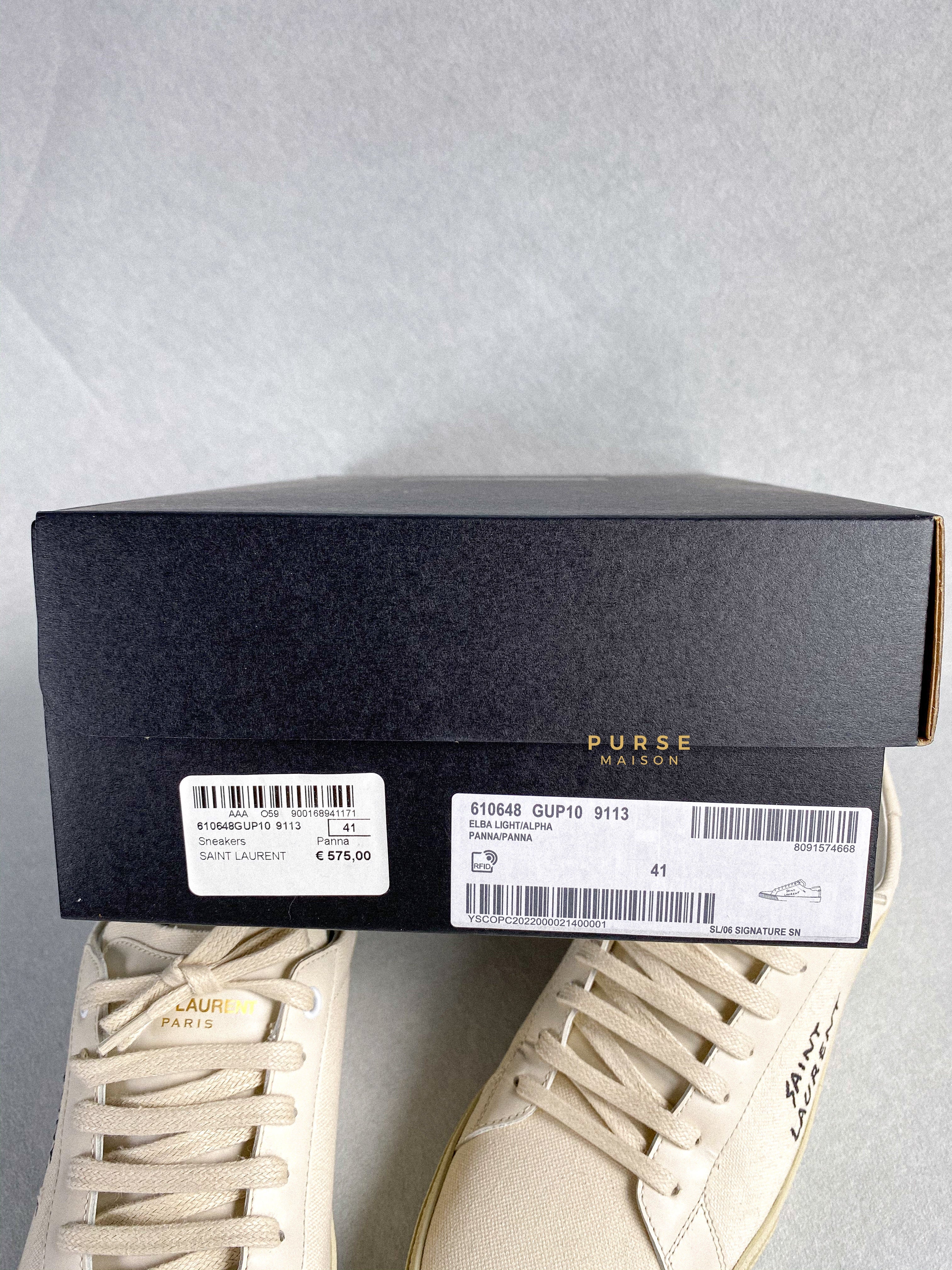 YSL Court Classic Signature Logo Canvas for Men Size 41 (27cm) | Purse Maison Luxury Bags Shop