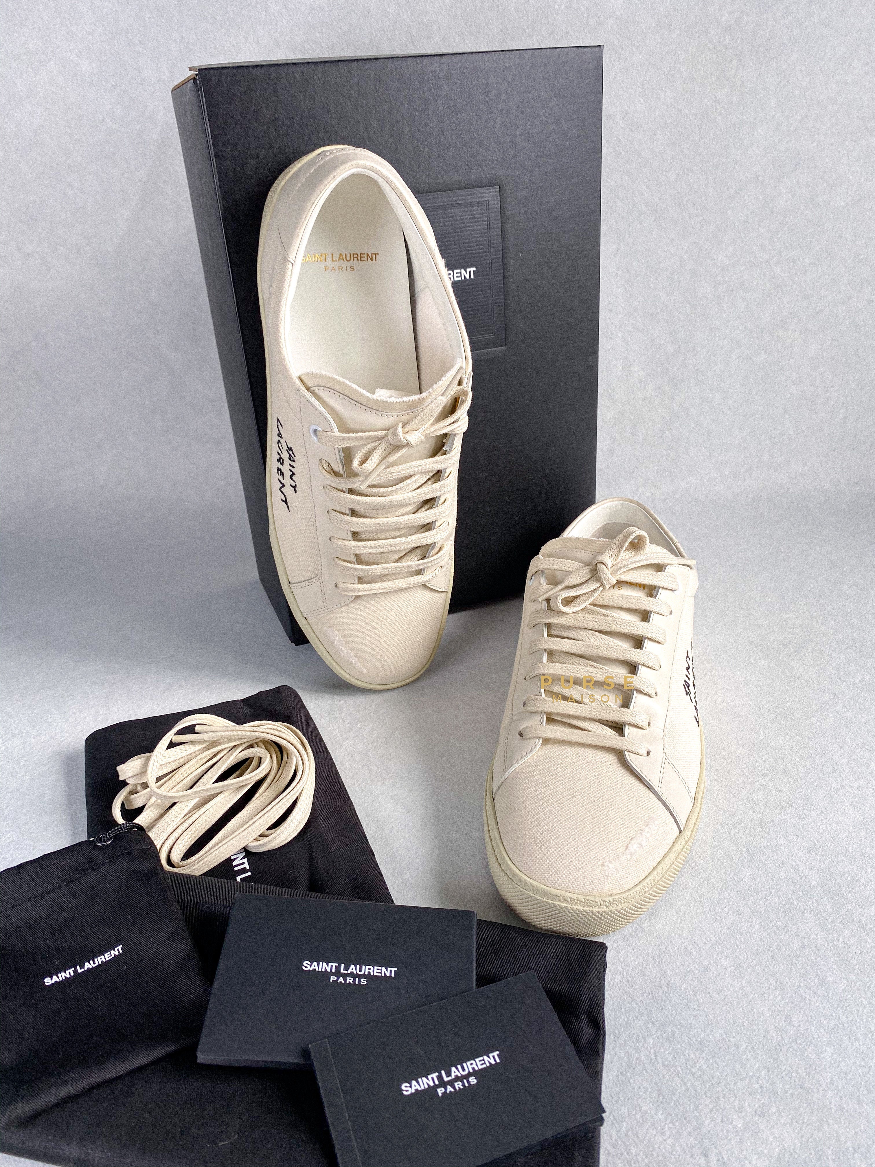 YSL Court Classic Signature Logo Canvas for Men Size 41 (27cm) | Purse Maison Luxury Bags Shop