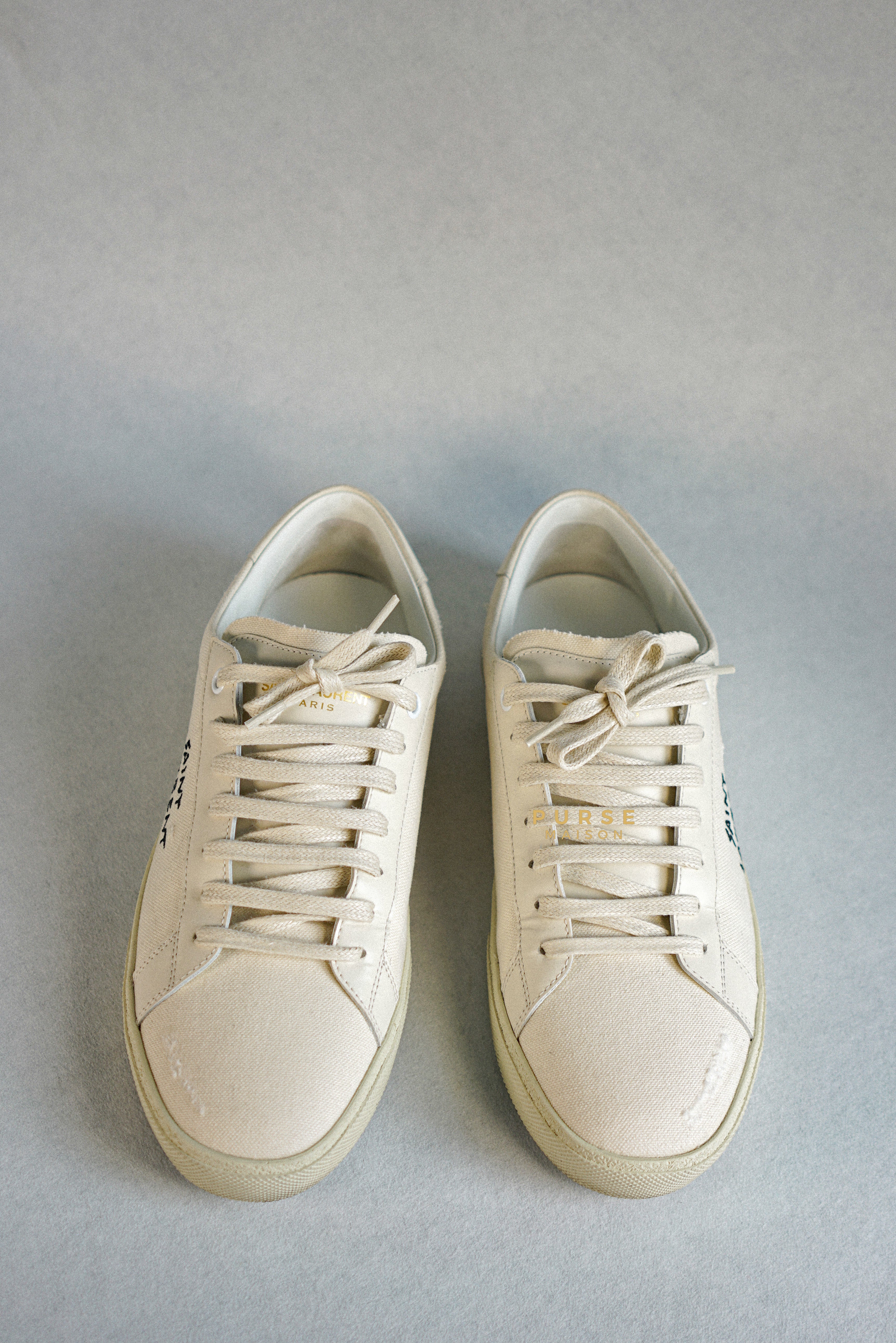 YSL Court Classic Signature Logo Canvas for Men Size 41 (27cm) | Purse Maison Luxury Bags Shop