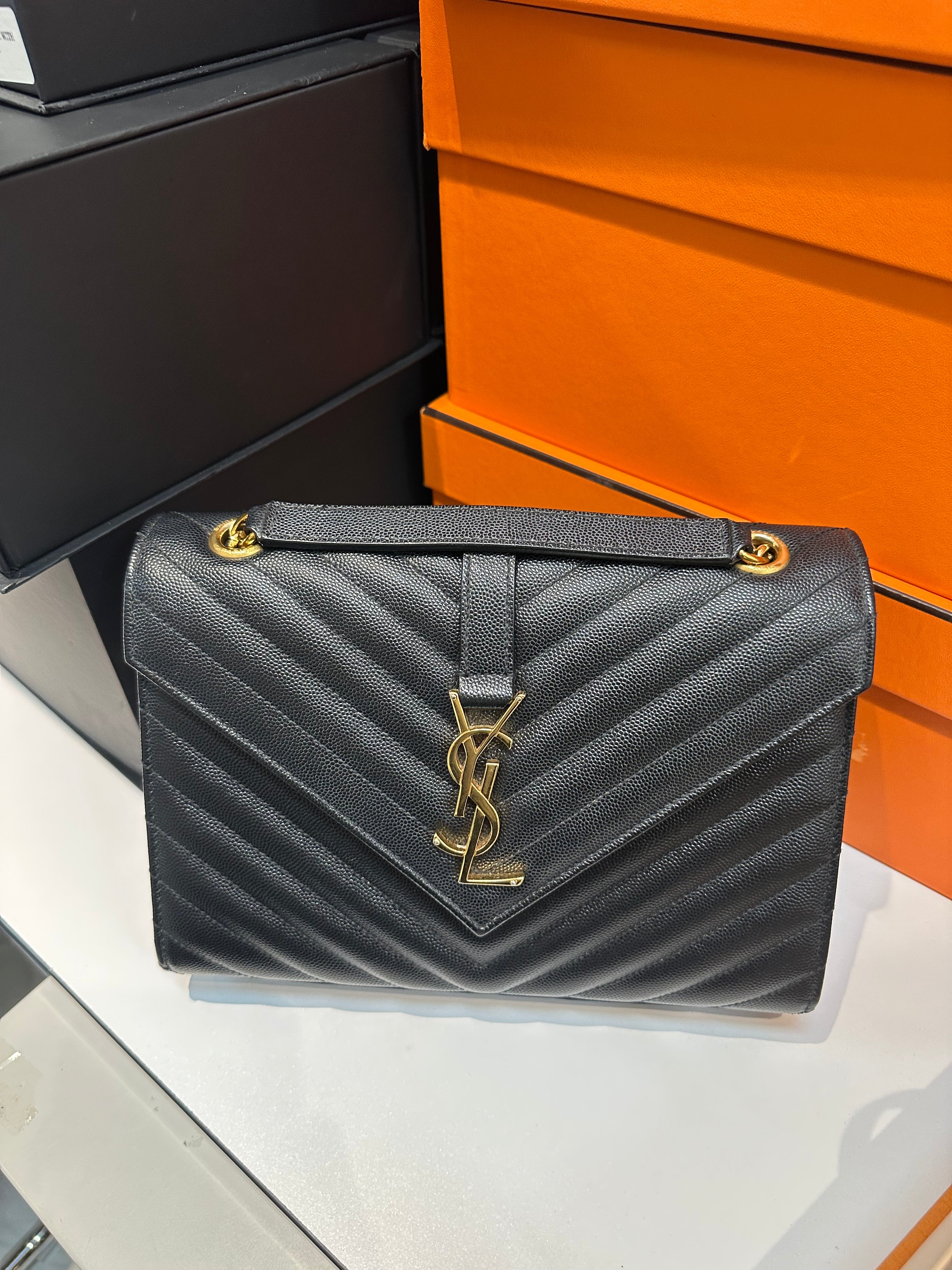 Ysl envelope in medium black GHW | Purse Maison Luxury Bags Shop