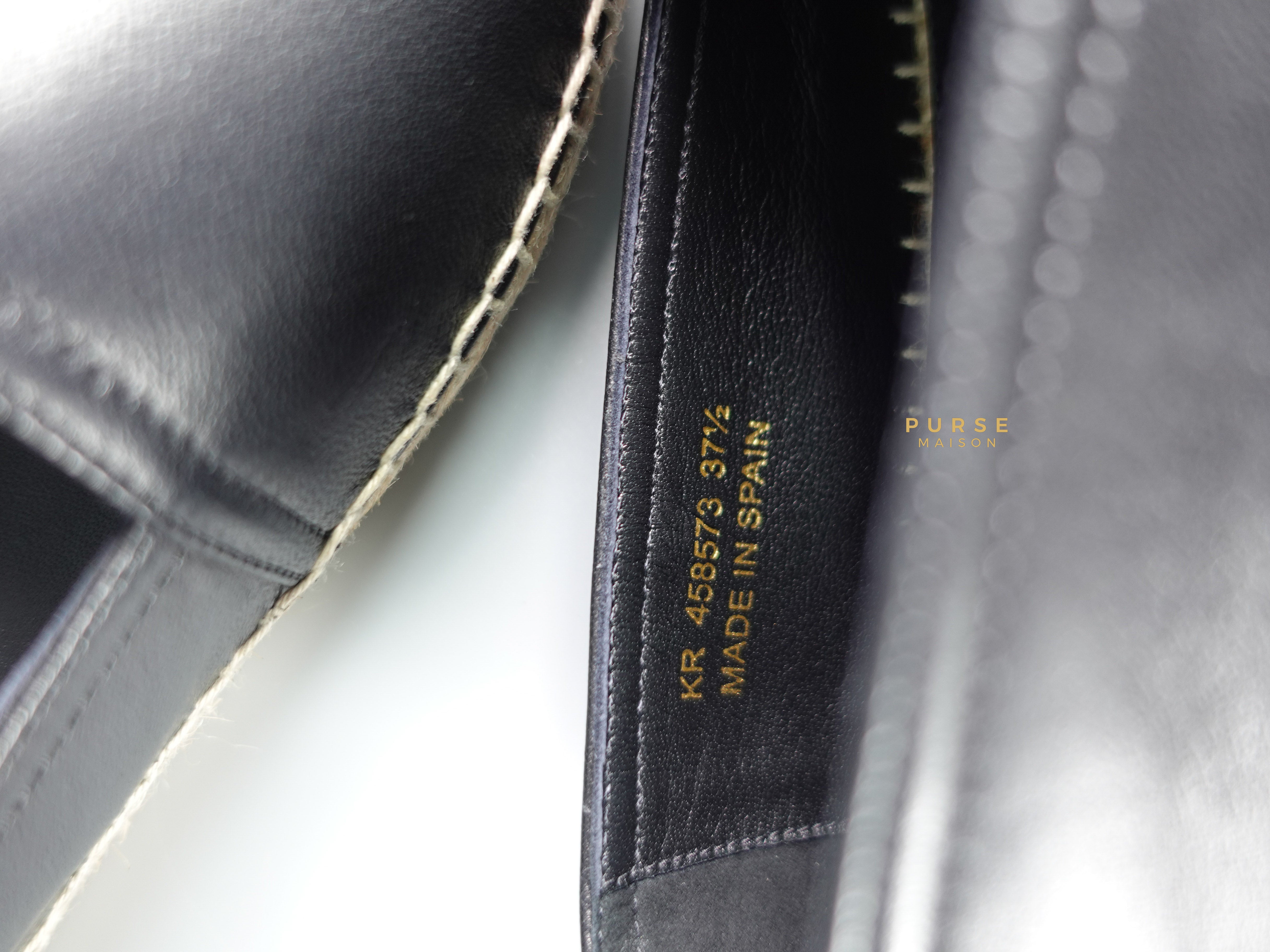 YSL Espadrilles in Black Lambskin Leather (Size 37.5 EU, 23cm) | Purse Maison Luxury Bags Shop