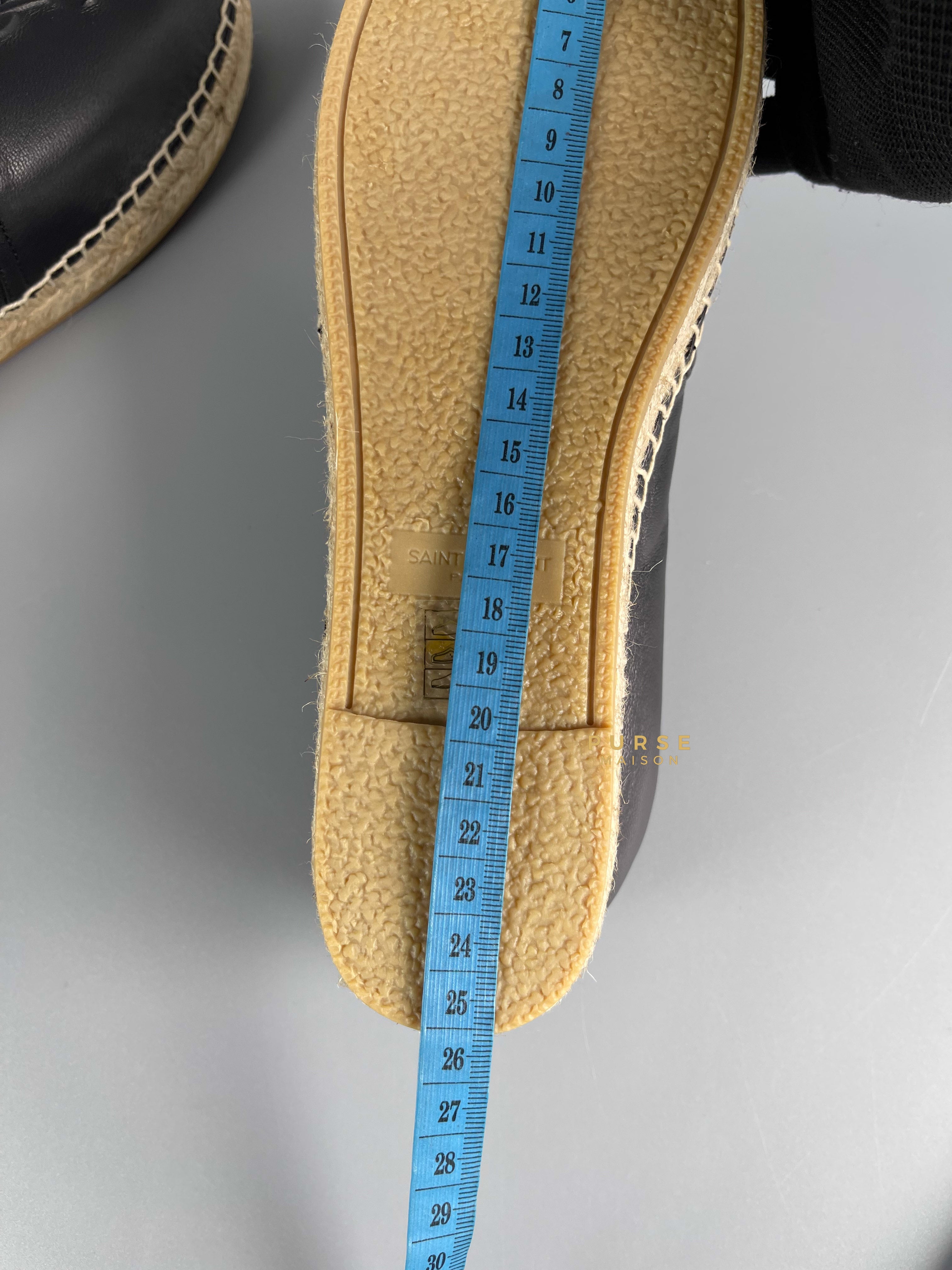 YSL Espadrilles in Black Lambskin Leather (Size 37.5 EU, 23cm) | Purse Maison Luxury Bags Shop