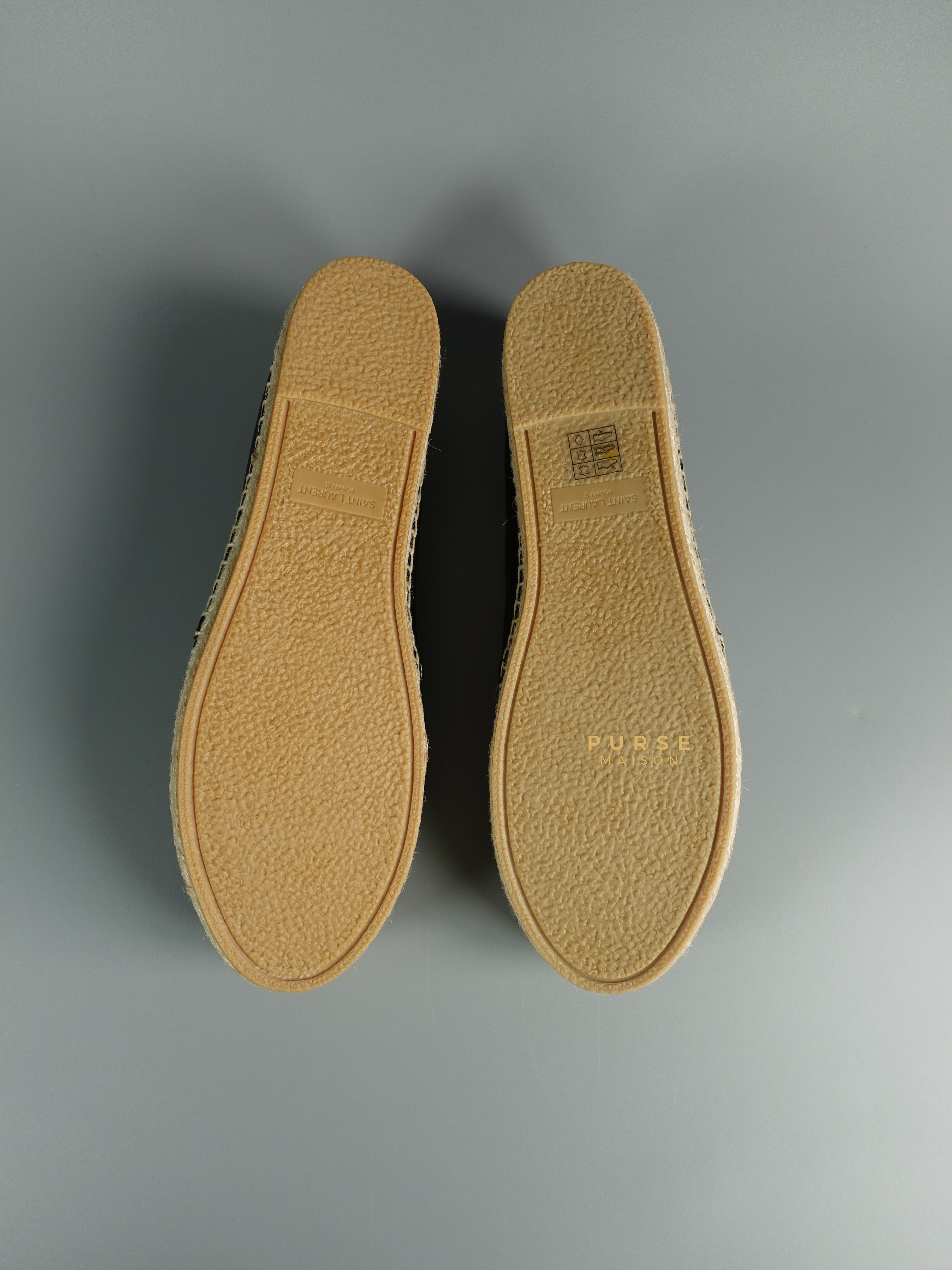 YSL Espadrilles in Black Lambskin Leather (Size 37.5 EU, 23cm) | Purse Maison Luxury Bags Shop