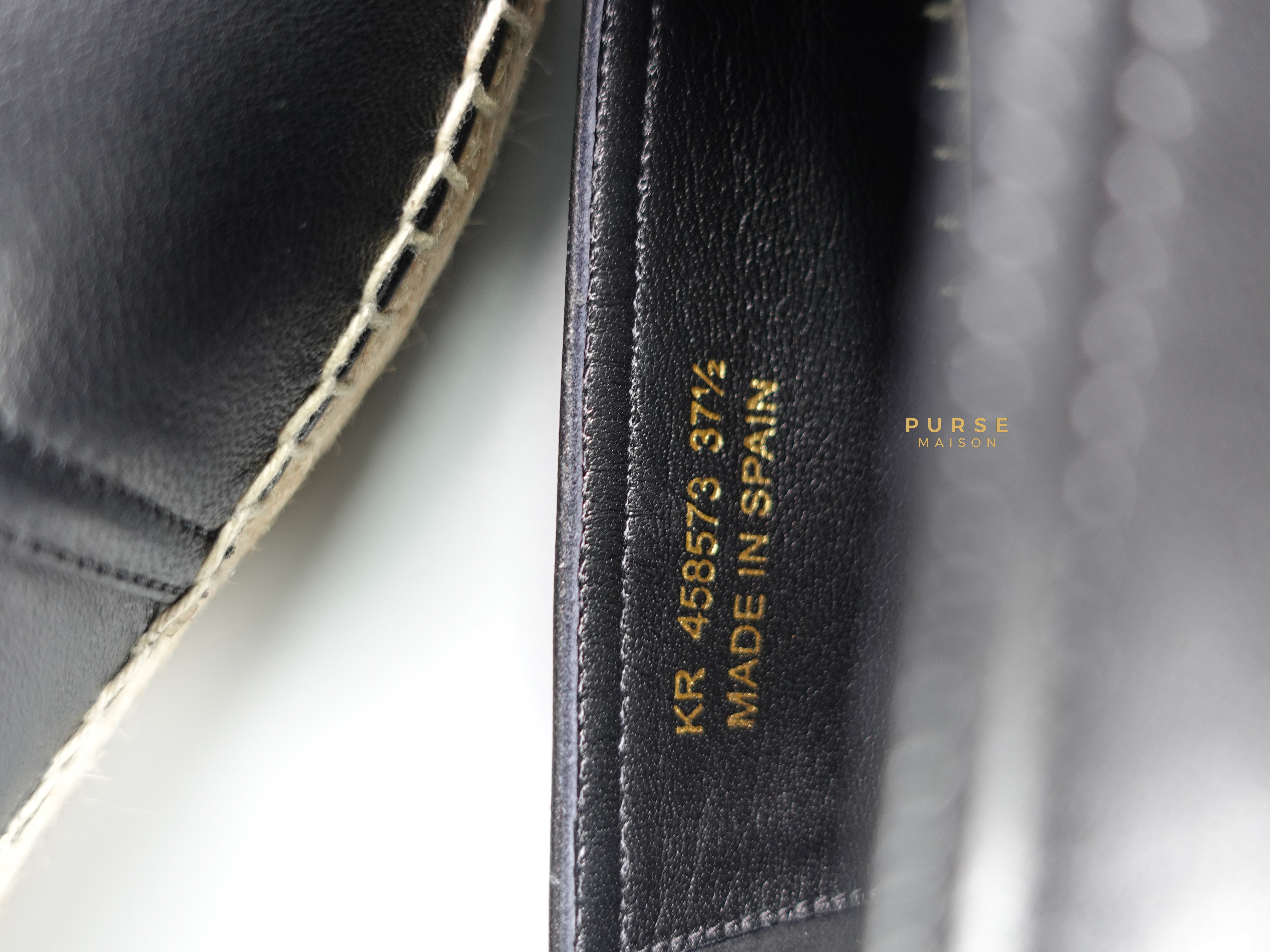 YSL Espadrilles in Black Lambskin Leather (Size 37.5 EU, 23cm) | Purse Maison Luxury Bags Shop