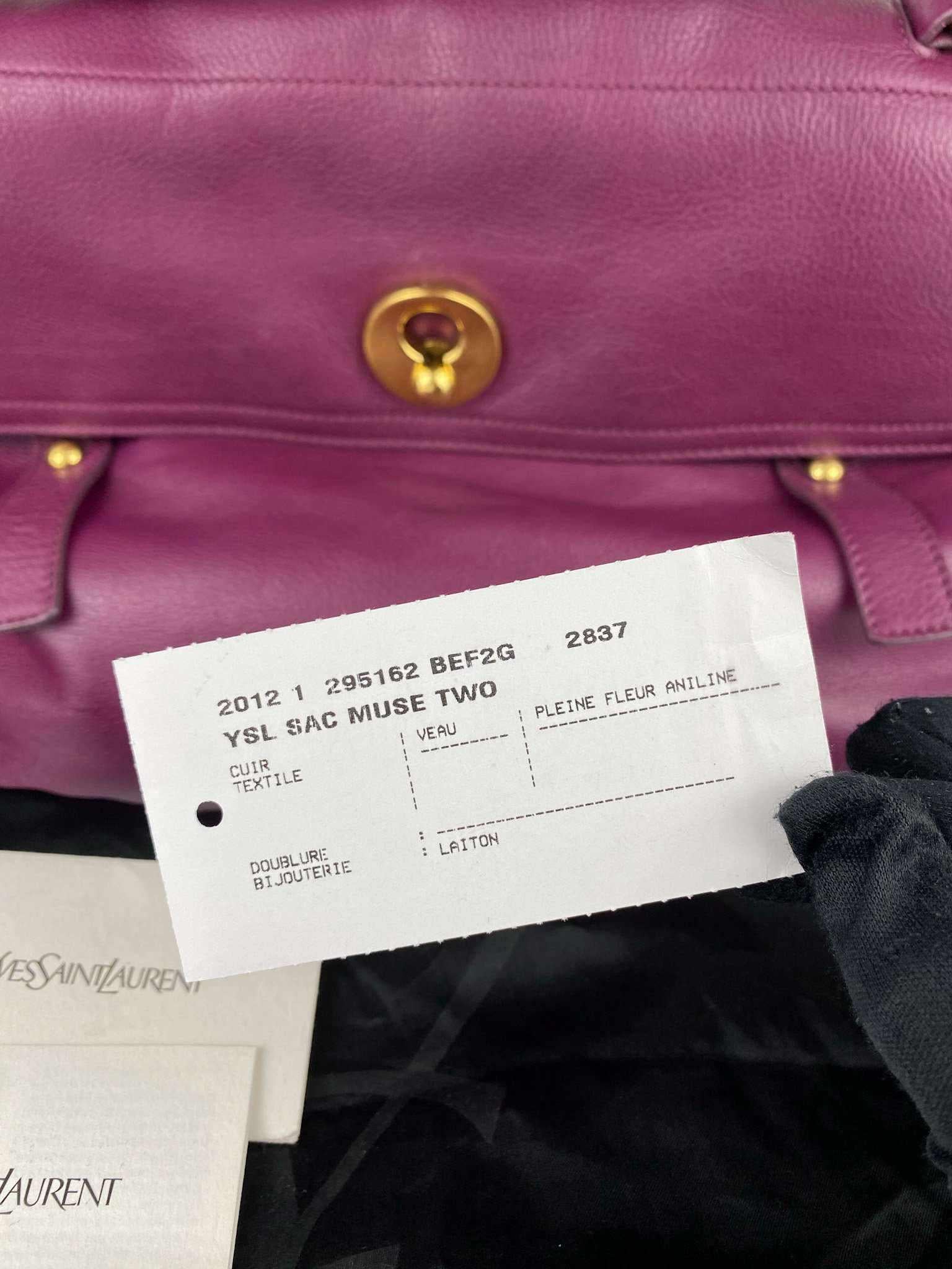 YSL sac muse two purple gold hardware