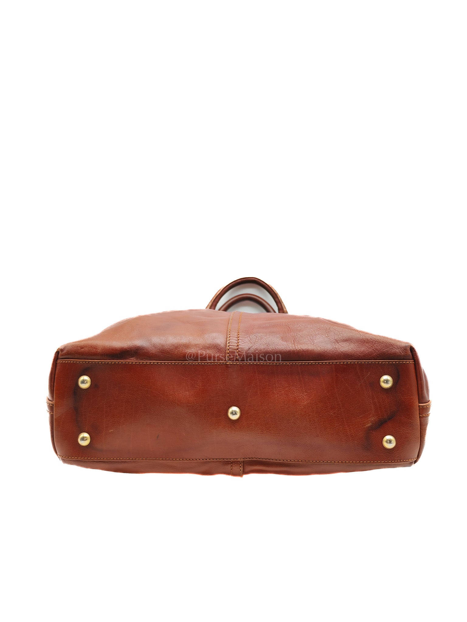 Yves Saint Laurent Rive Gauche in Brown Cowhide Leather Tote Bag