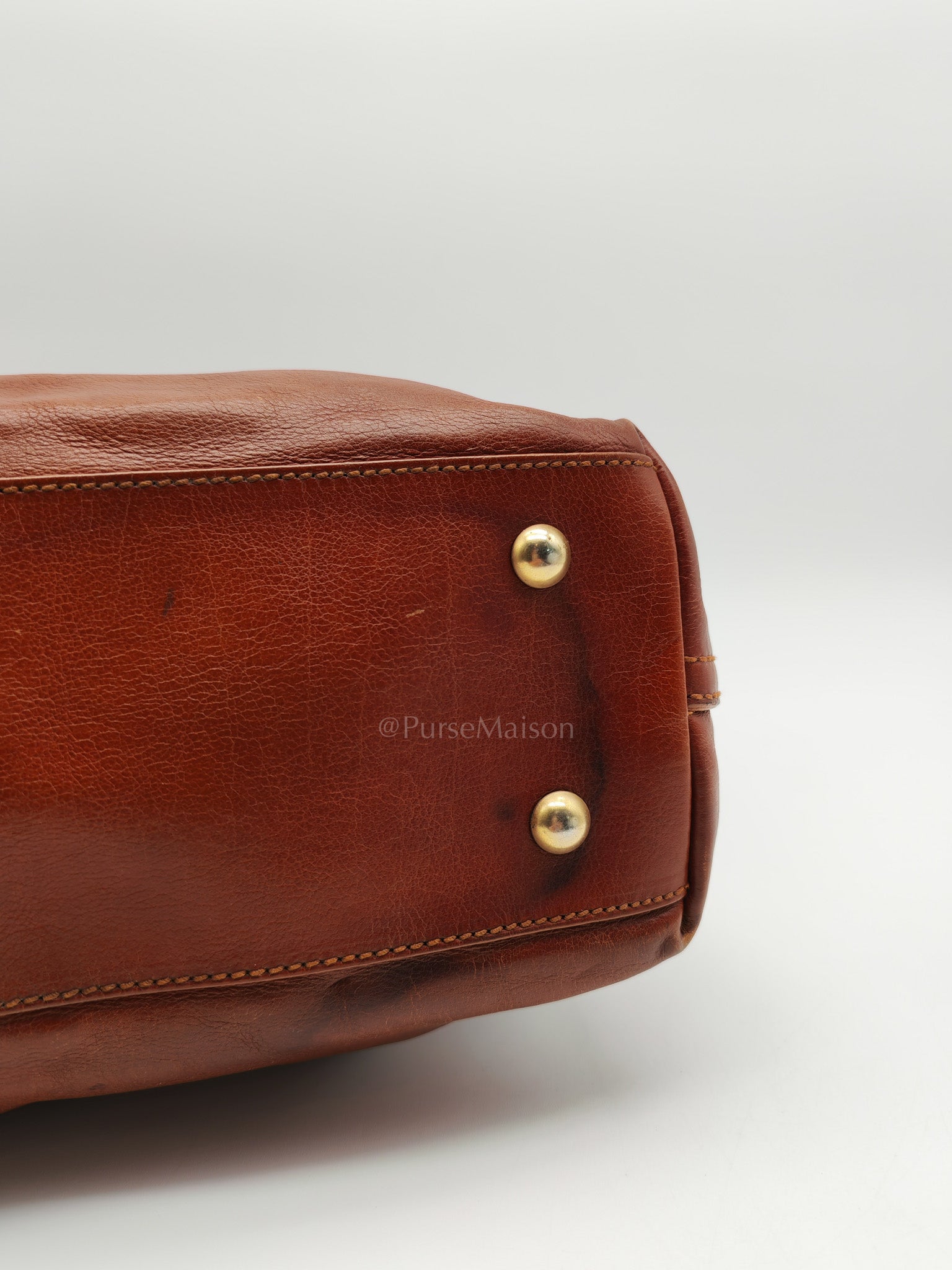 Yves Saint Laurent Rive Gauche in Brown Cowhide Leather Tote Bag