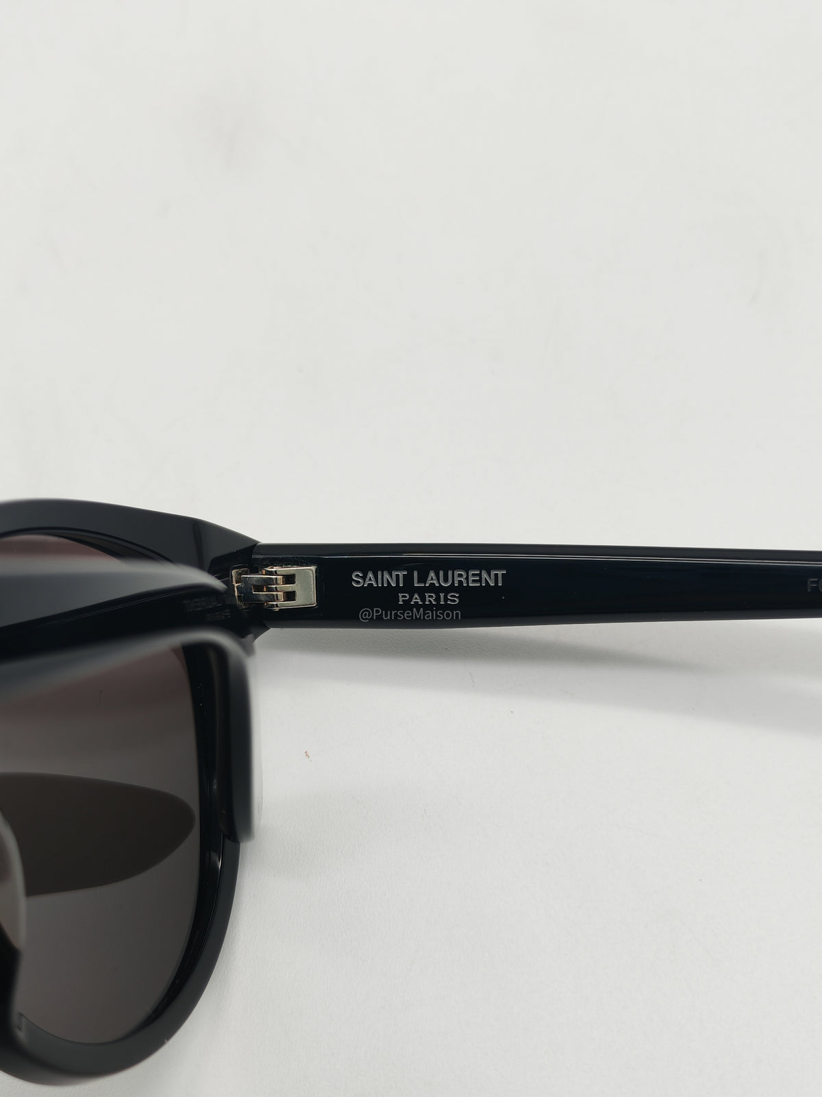 Yves Saint Laurent Black Round Acetate Frame Sunglasses | Purse Maison Luxury Bags Shop