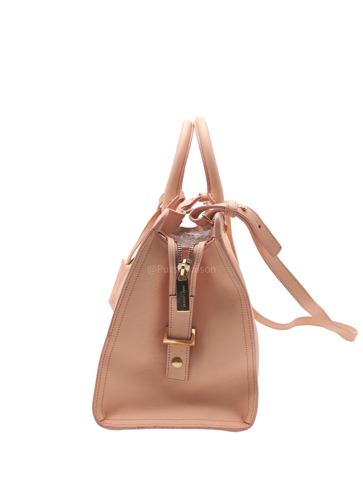 Yves Saint Laurent Cabas Chyc 2way Tote Bag in Peach Calfskin Leather and Gold Hardware | Purse Maison Luxury Bags Shop