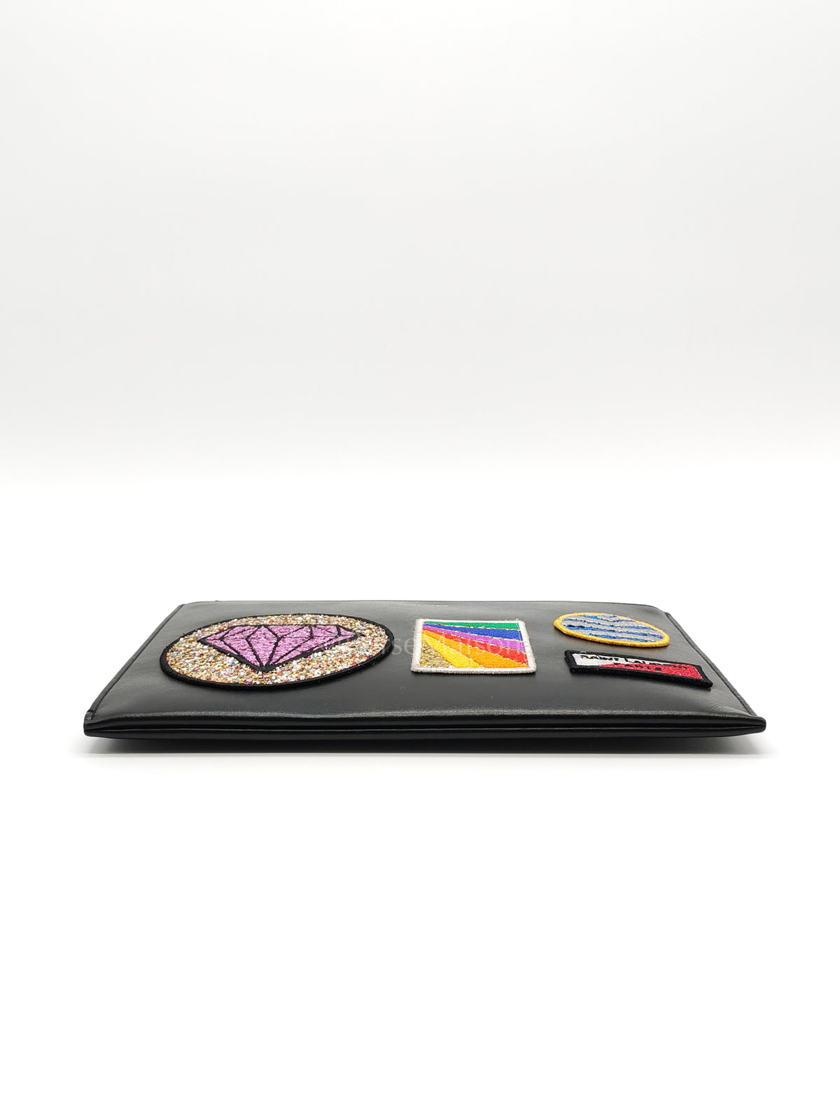City Patch Pouch in Black/Multicolor Silver Harware | Purse Maison Luxury Bags Shop