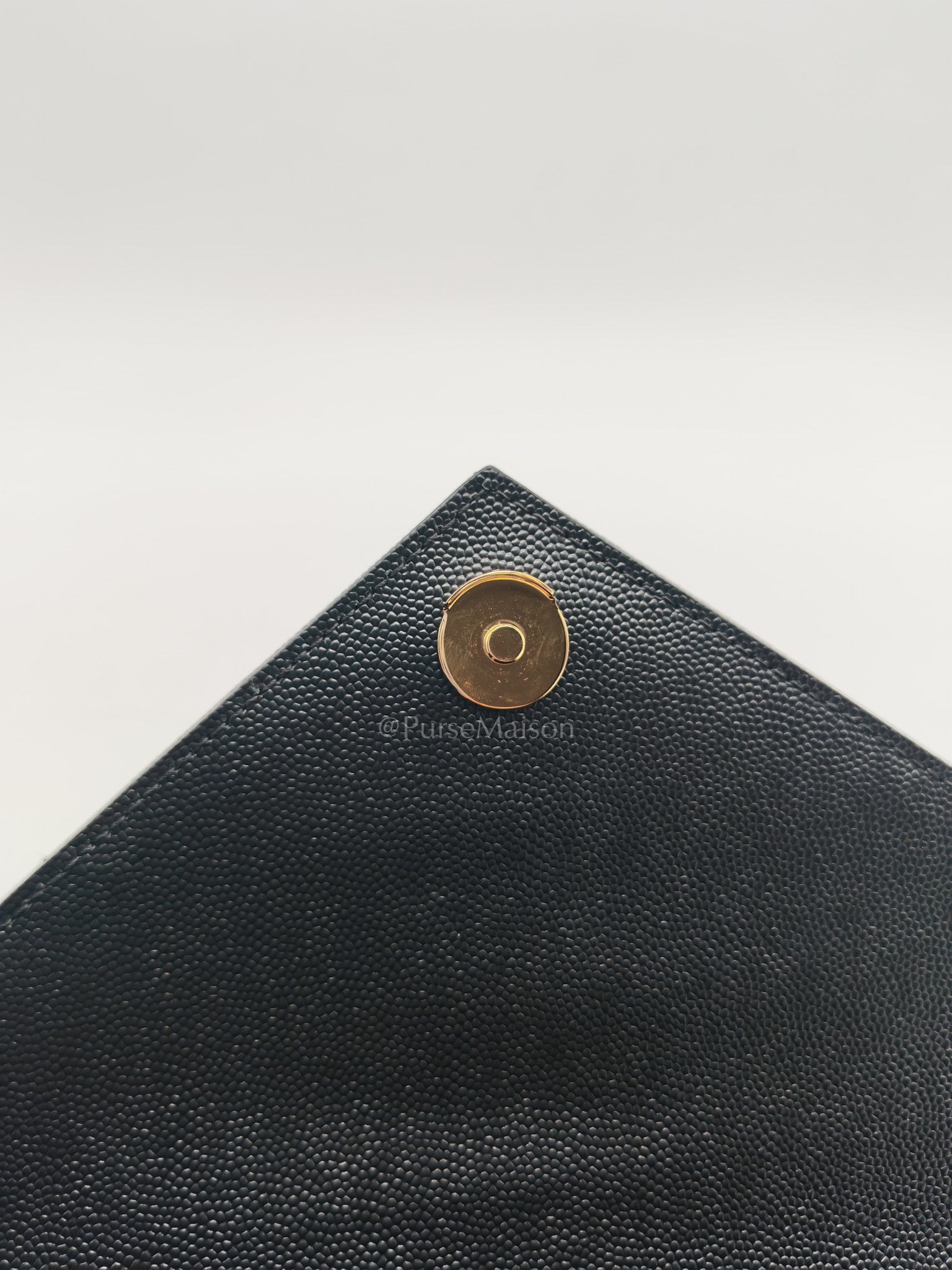 Yves Saint Laurent Envelope Bag Medium in Black Chevron Quilted Grain de Poudre Leather and Gold Hardware | Purse Maison Luxury Bags Shop