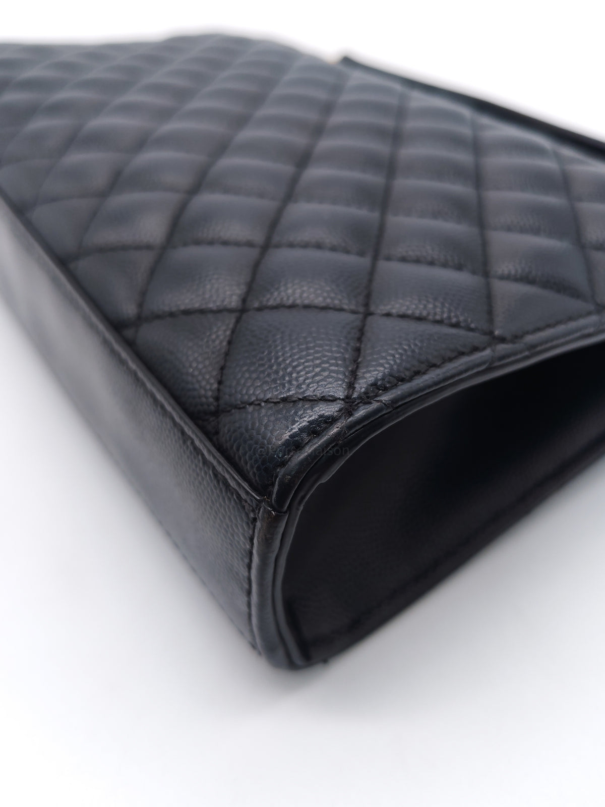 Yves Saint Laurent Envelope Medium Bag in Black Quilted Grain de Poudre Embossed Leather and Gold Hardware | Purse Maison Luxury Bags Shop