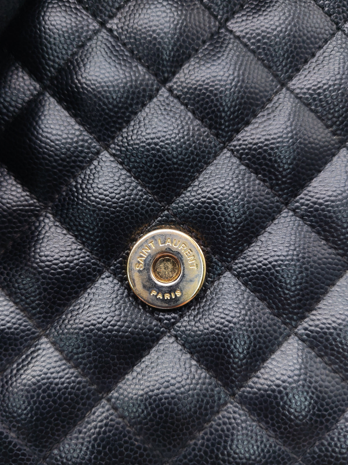 Yves Saint Laurent Envelope Medium Bag in Black Quilted Grain de Poudre Embossed Leather and Gold Hardware | Purse Maison Luxury Bags Shop