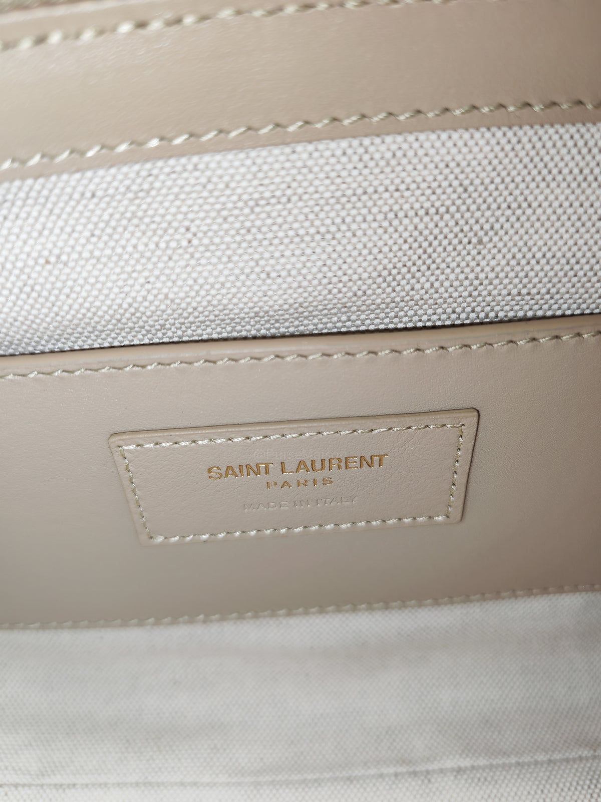 Yves Saint Laurent Icare Maxi Shopping Bag in Beige Suede Leather with Bronze Tone Hardware | Purse Maison Luxury Bags Shop