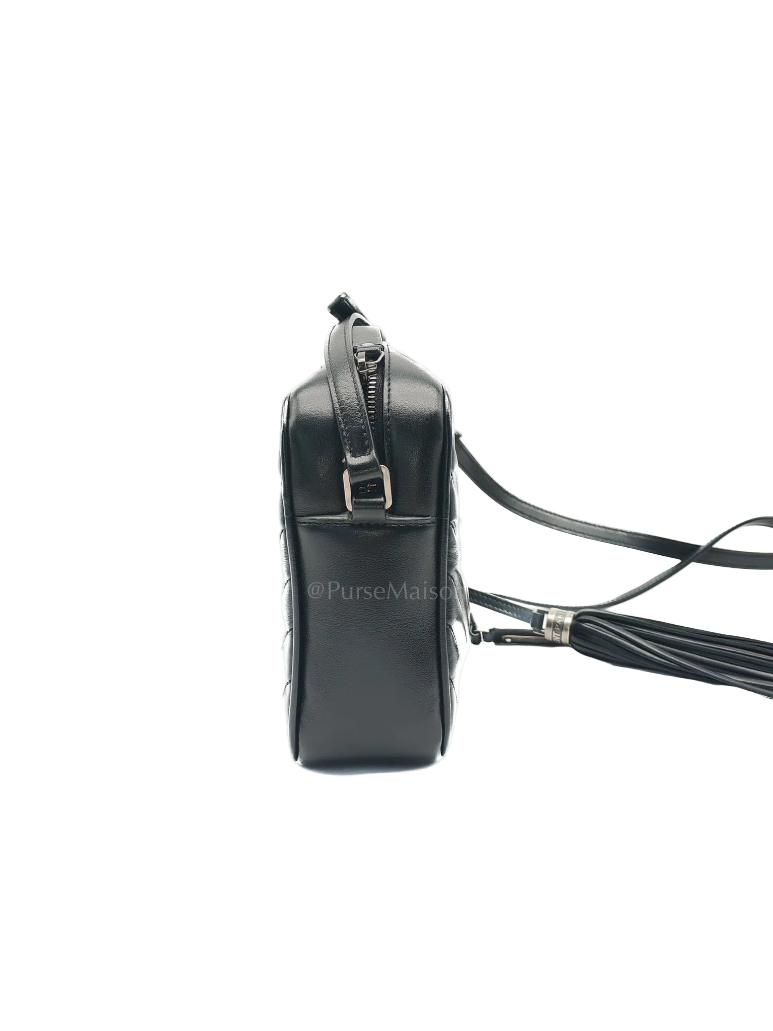 Yves Saint Laurent Lou Camera Bag in Black Chevron Calfskin Leather and Crossbody Bag | Purse Maison Luxury Bags Shop