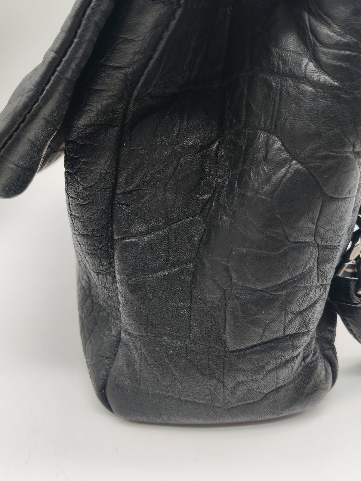 Yves Saint Laurent Medium West Hollywood Monogram Fold-over in Black Crocodile-Embossed Calfskin Leather Crossbody Bag | Purse Maison Luxury Bags Shop