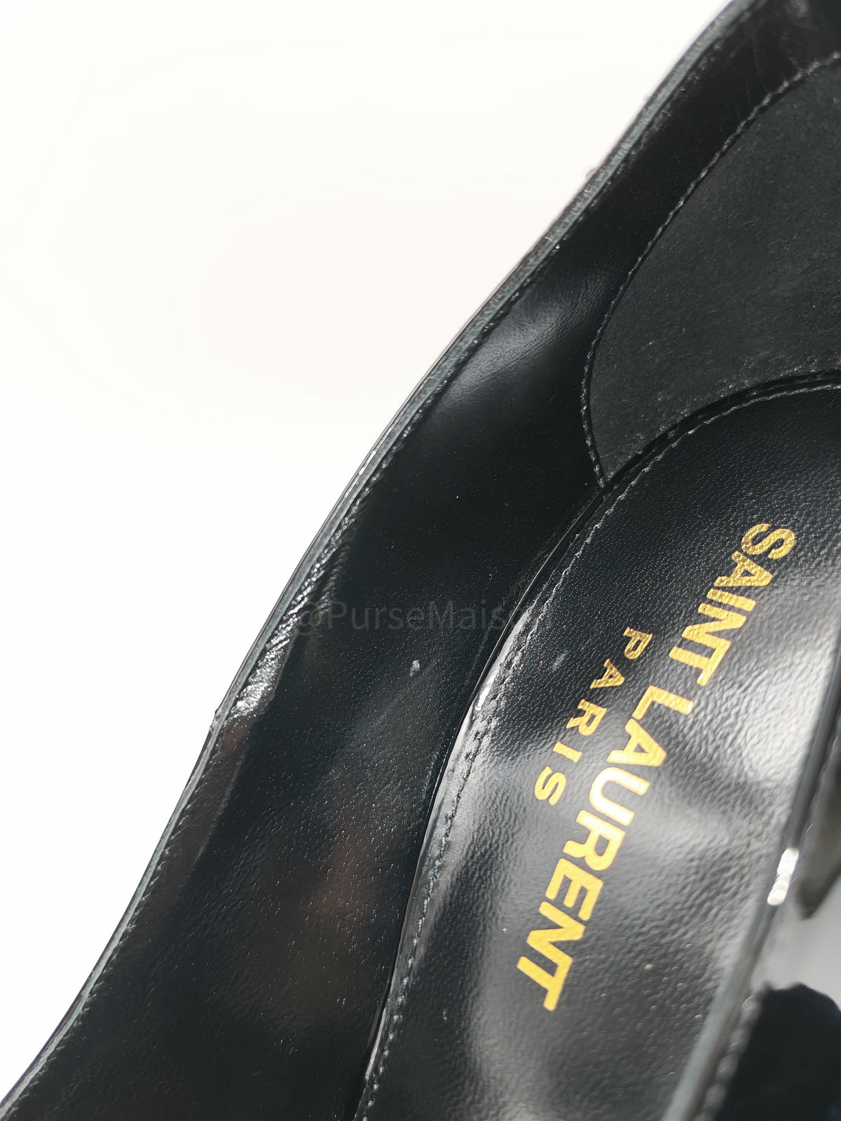 Yves Saint Laurent Opyum Pointed-Toe Pump in Black Patent Leather Size 36.5 EU (25 cm) | Purse Maison Luxury Bags Shop