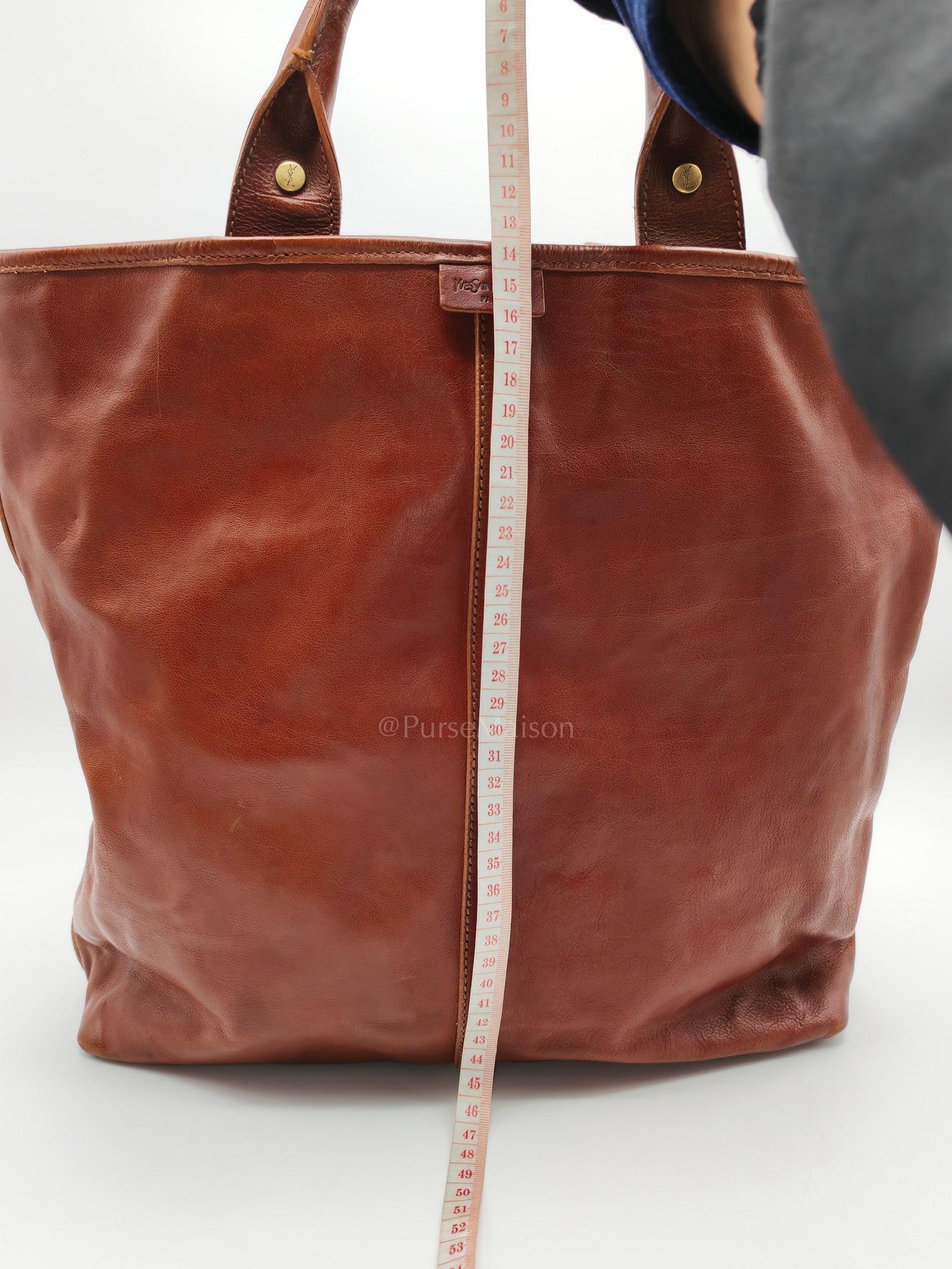 Yves Saint Laurent Rive Gauche in Brown Cowhide Leather Tote Bag | Purse Maison Luxury Bags Shop