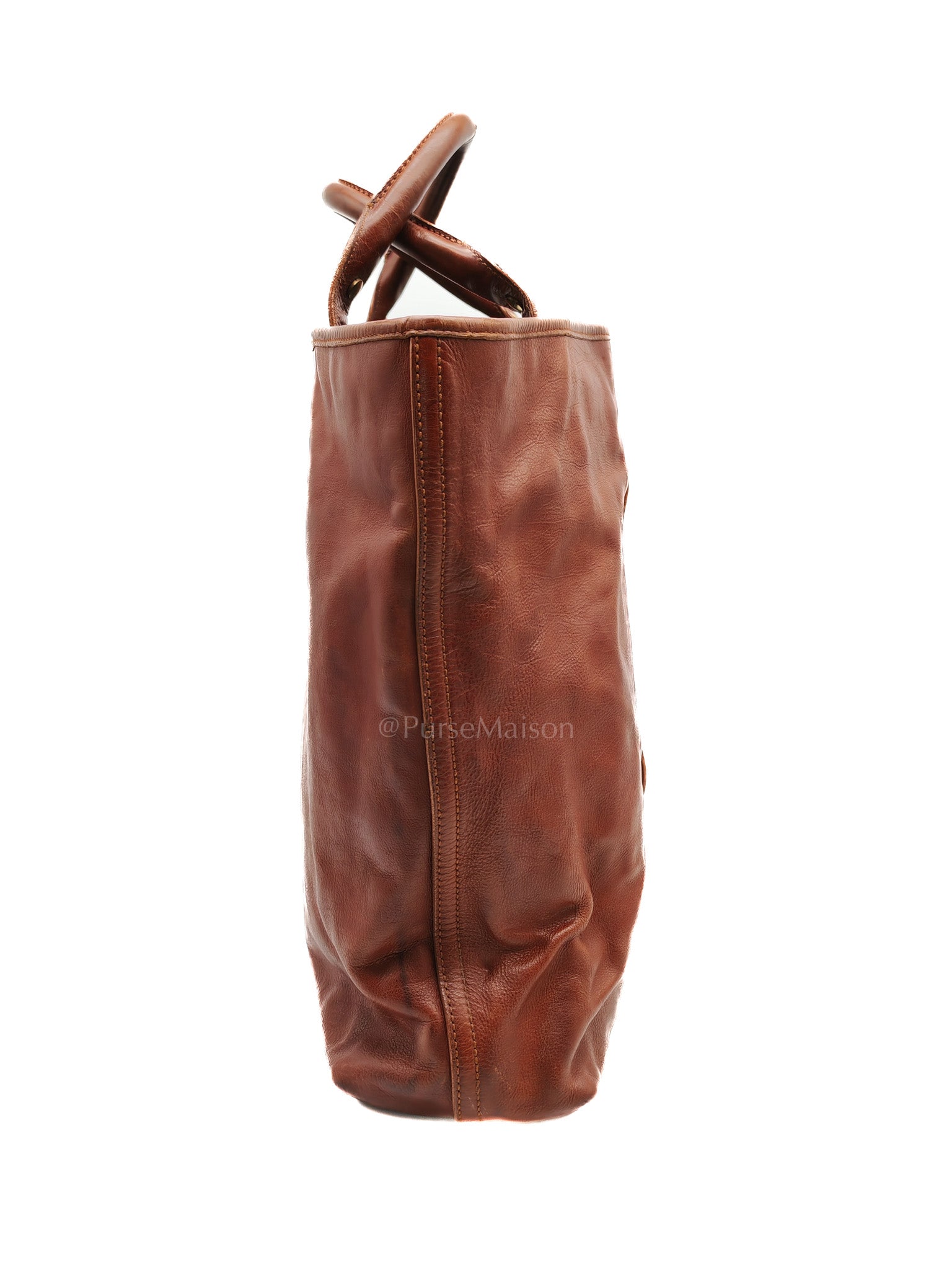 Yves Saint Laurent Rive Gauche in Brown Cowhide Leather Tote Bag | Purse Maison Luxury Bags Shop