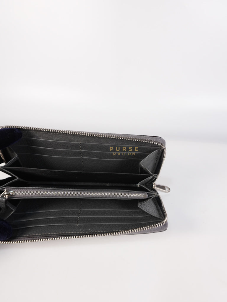 Zip Around Long Wallet in Gray & Black GG Supreme Canvas | Purse Maison Luxury Bags Shop