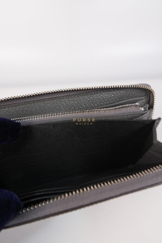 Zip Around Long Wallet in Gray & Black GG Supreme Canvas | Purse Maison Luxury Bags Shop