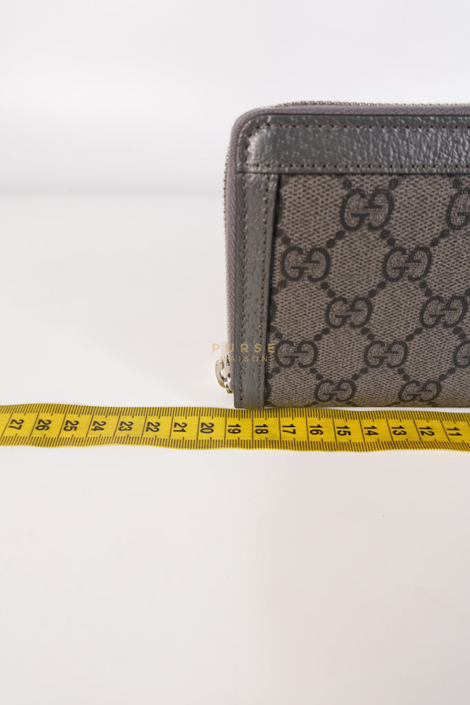 Zip Around Long Wallet in Gray & Black GG Supreme Canvas | Purse Maison Luxury Bags Shop