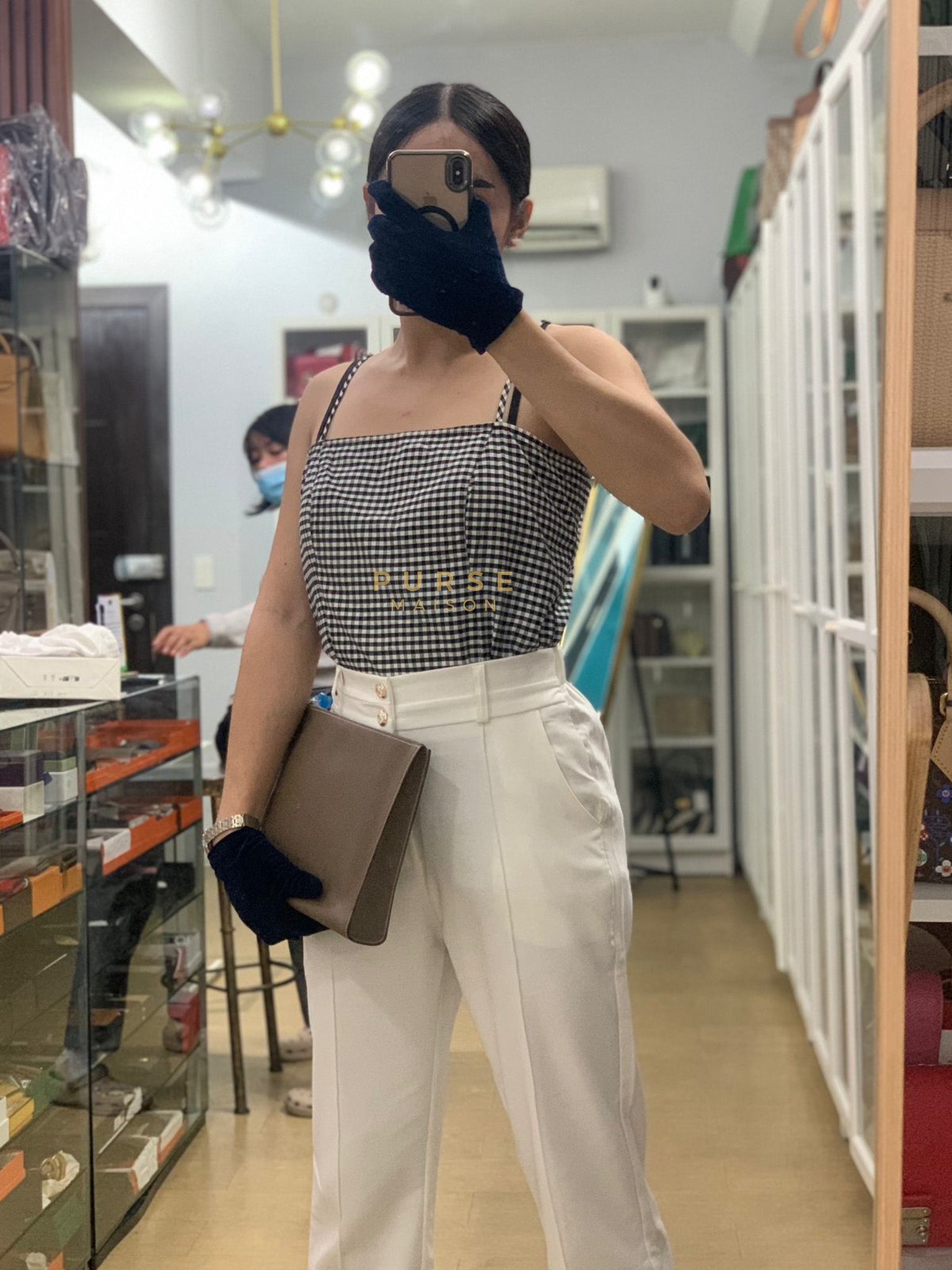 Zipped Case Zipengo GM Pouch in Etoupe Evercolor Leather & Palladium Hardware Stamp K (2025) | Purse Maison Luxury Bags Shop