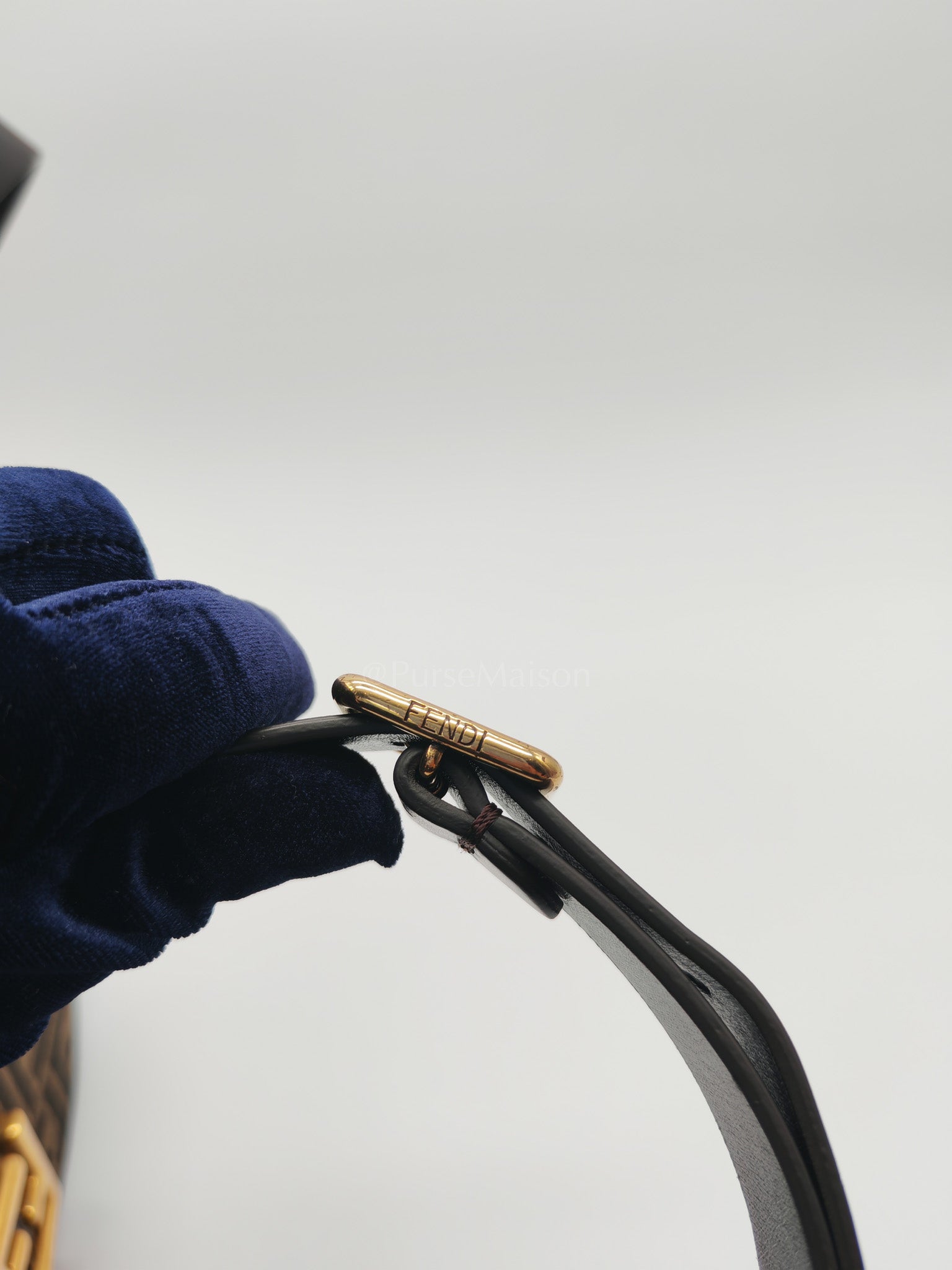 Zucca Medium C'mon Jacquard FF Canvas & Leather Trim Shoulder Bag | Purse Maison Luxury Bags Shop