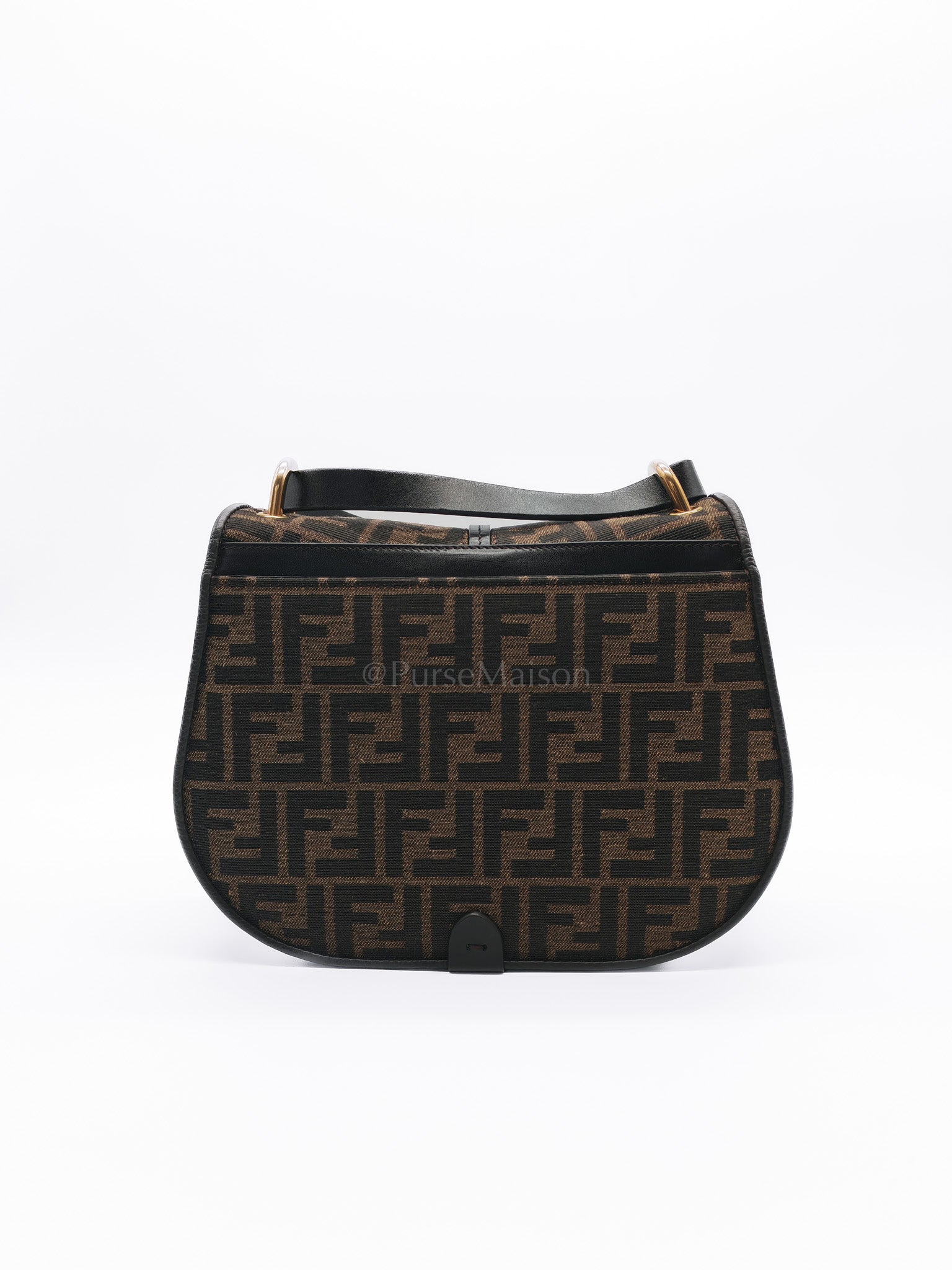 Zucca Medium C'mon Jacquard FF Canvas & Leather Trim Shoulder Bag | Purse Maison Luxury Bags Shop