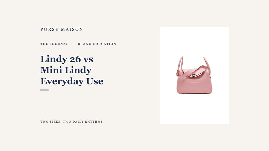 Purse Maison Journal cover for Hermes Lindy 26 vs Mini Lindy: Everyday Use Compared