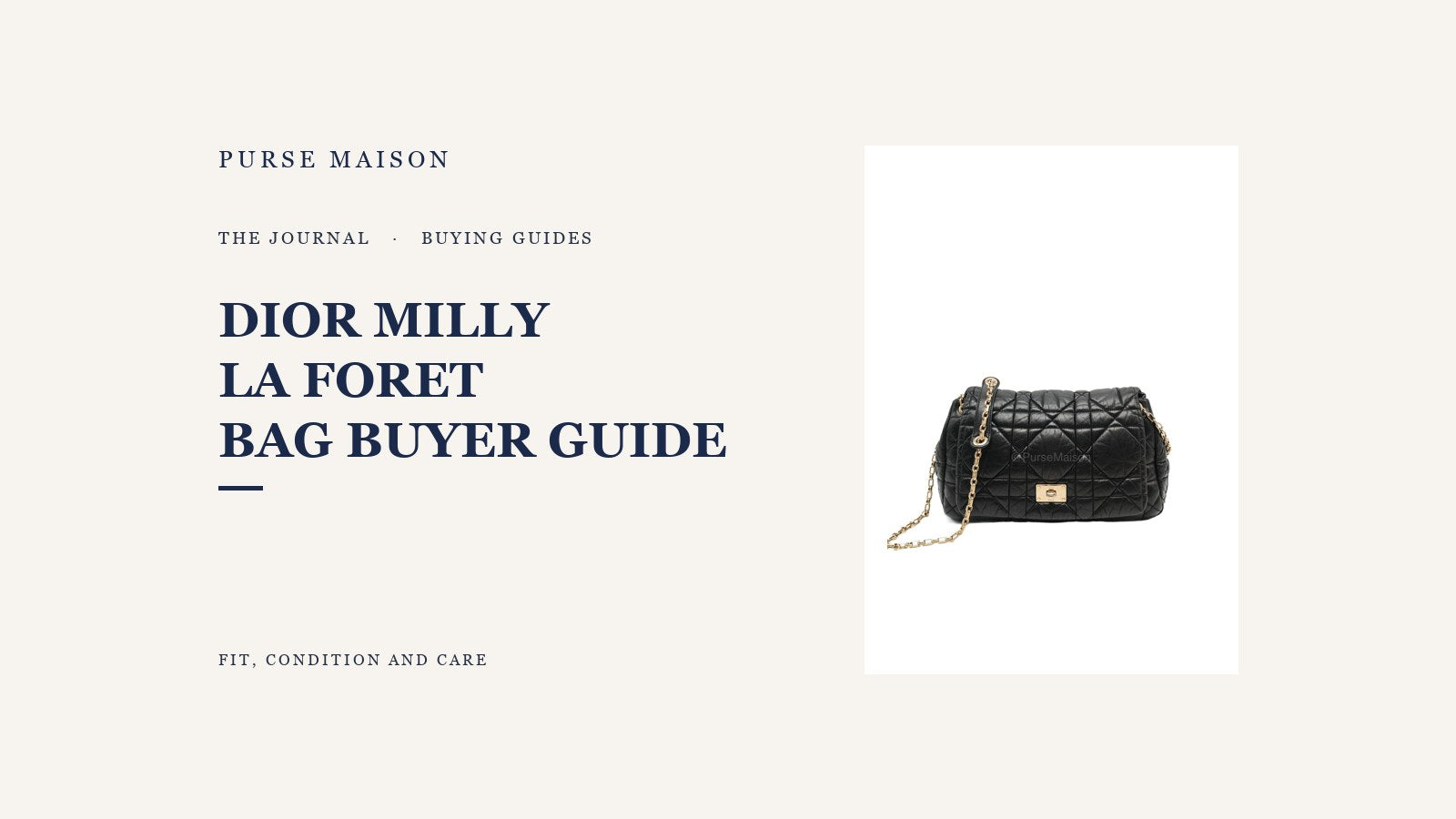 Purse Maison Journal cover for the Dior Milly La Foret buyer’s guide