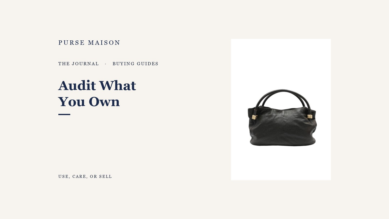 How to Audit What You Own, Use, and May Want to Sell — Purse Maison Journal cover
