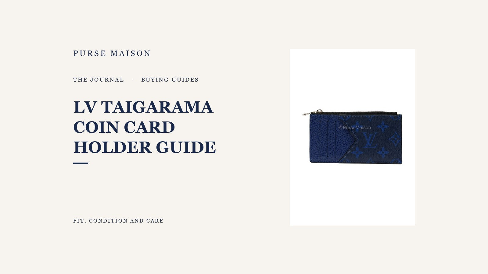 Purse Maison Journal cover for the Louis Vuitton Taigarama Coin Card Holder guide