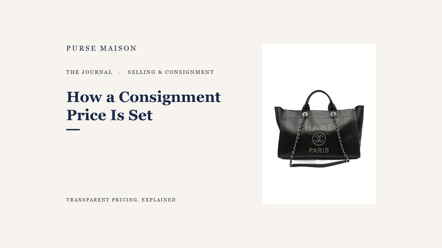 How a Luxury Bag's Consignment Price Is Set — Chanel Studded Deauville Tote in Black Caviar at Purse Maison