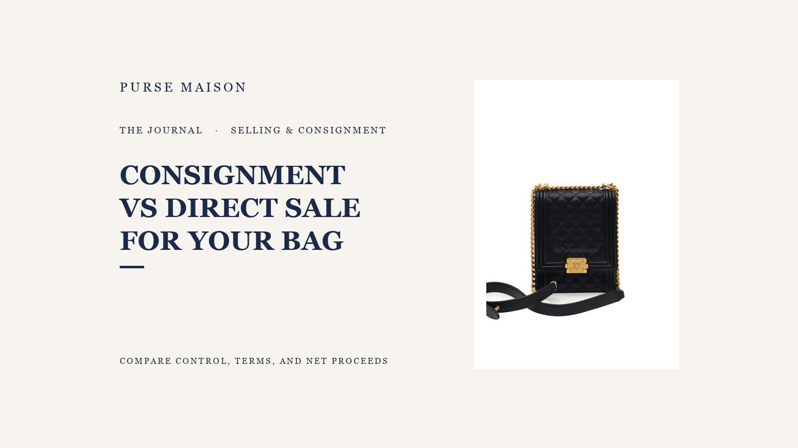 Purse Maison Journal comparison of consignment and direct sale.