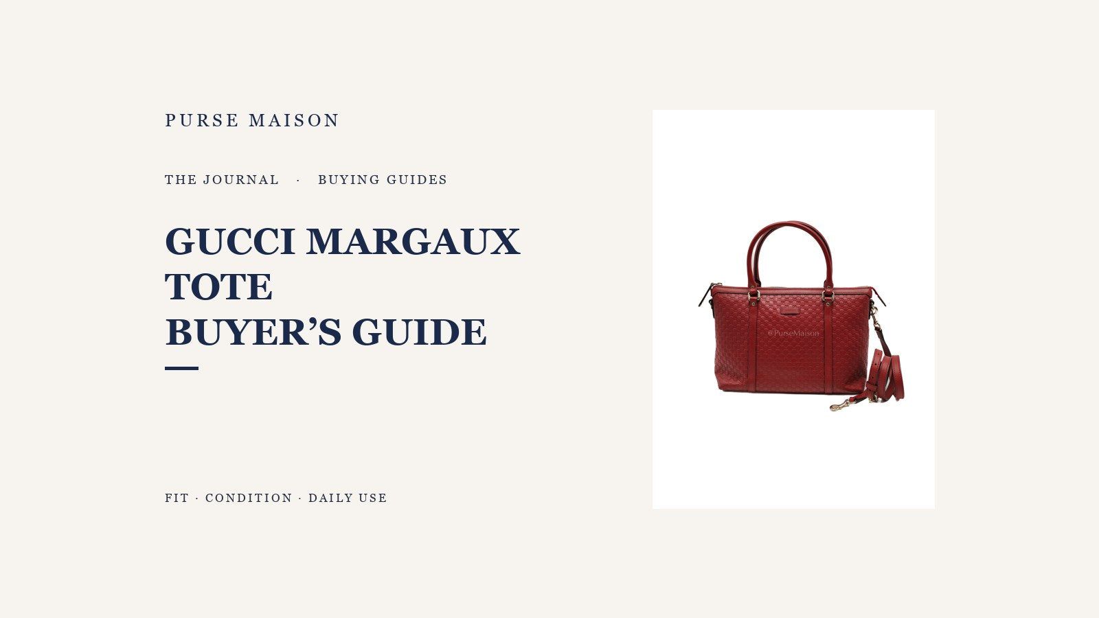 Purse Maison Journal cover featuring the exact burgundy Gucci Margaux Tote