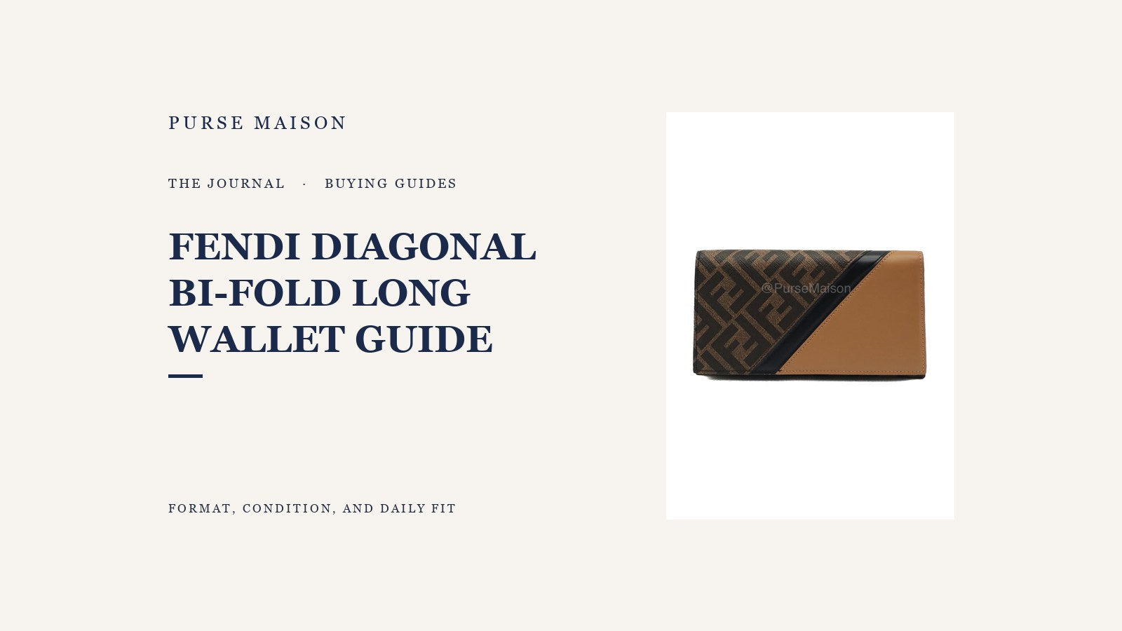Fendi Diagonal Bi-Fold Long Wallet in brown and black FF-logo canvas