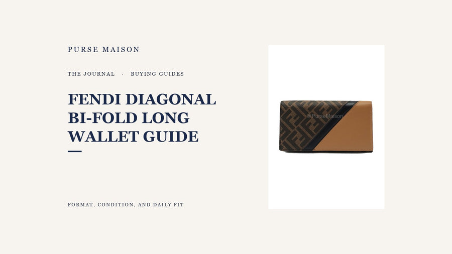 Fendi Diagonal Bi-Fold Long Wallet in brown and black FF-logo canvas