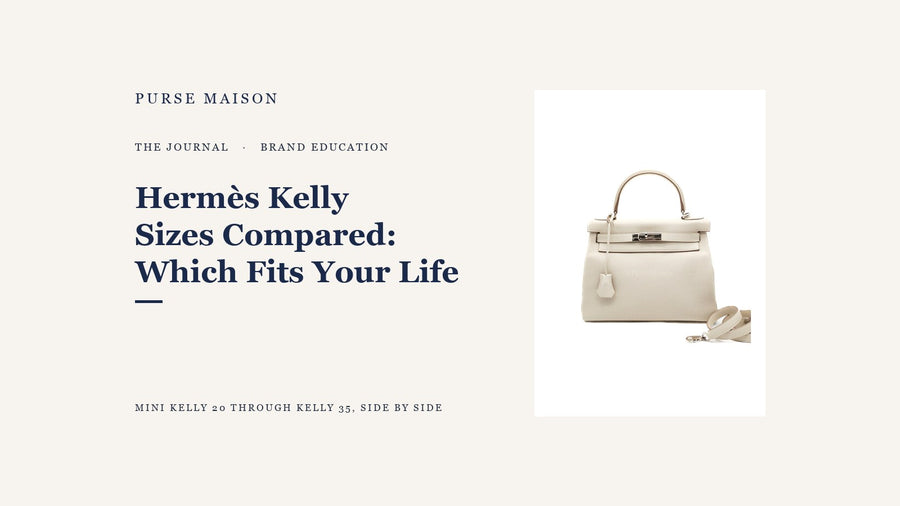 Hermes Kelly 28 Retourne in Craie Togo with palladium hardware, editorial cover